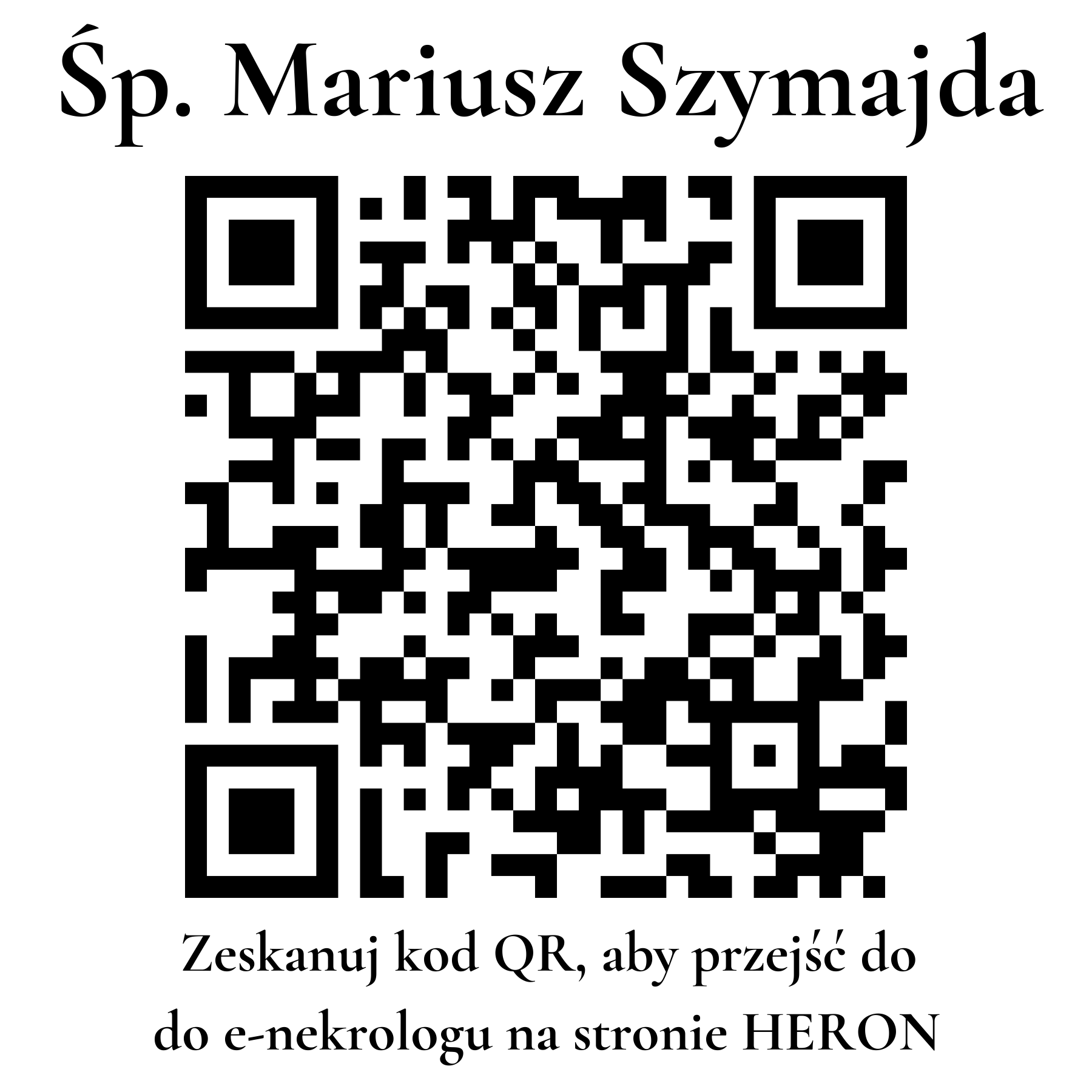 Kod QR do nekrologu Mariusz Szymajda