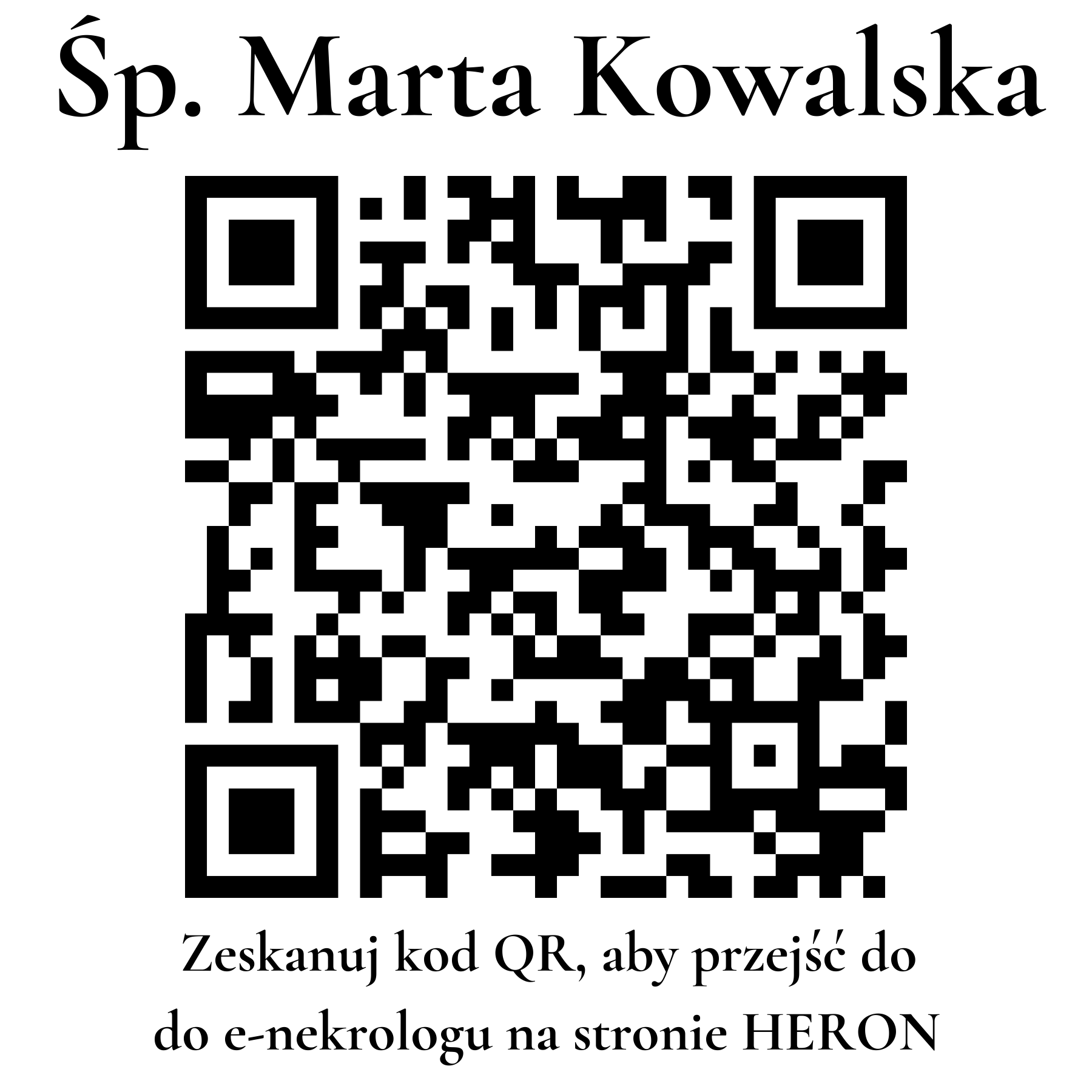 Kod QR do nekrologu Marta Kowalska Kod QR do nekrologu Marta Kowalska
