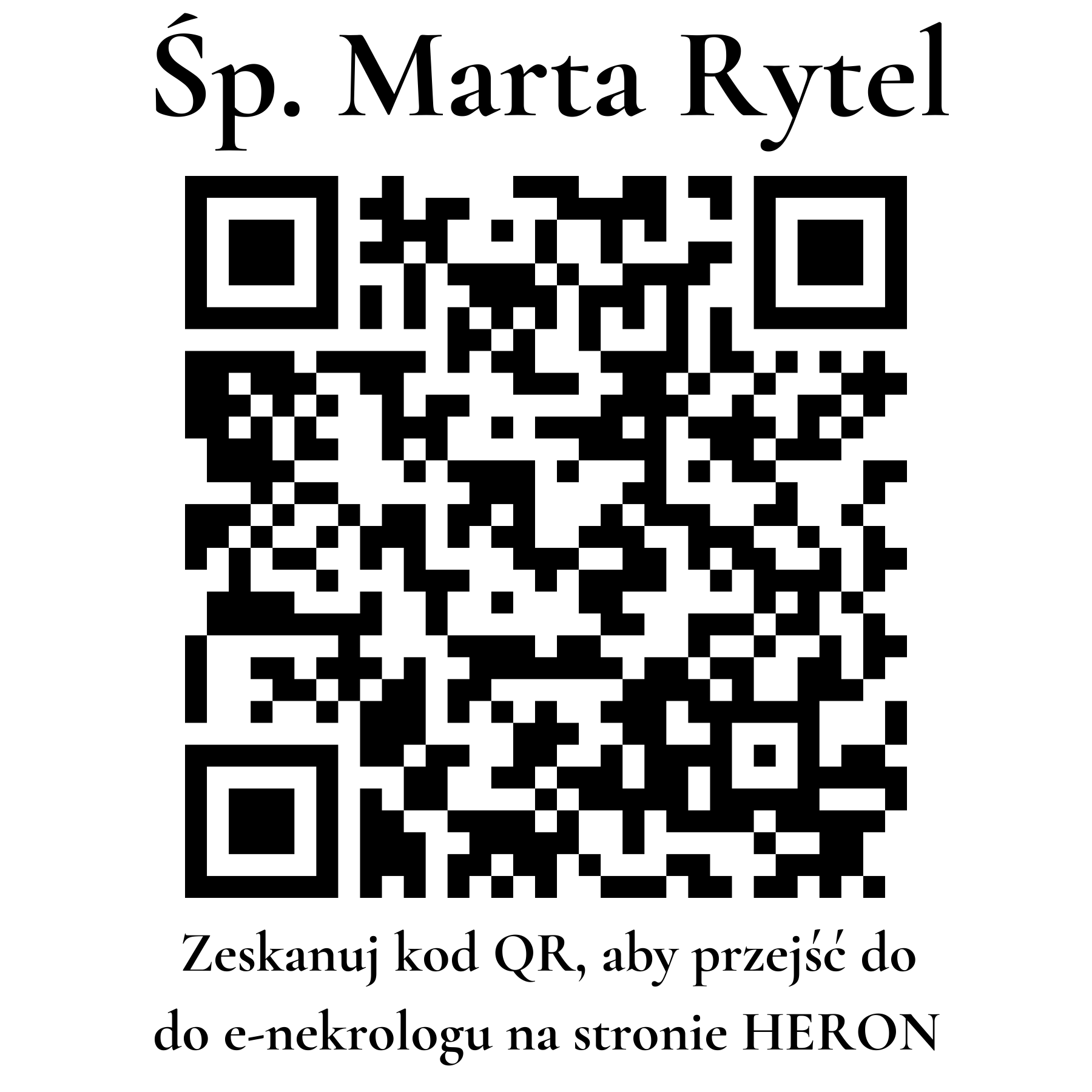 Kod QR do nekrologu Marta Rytel