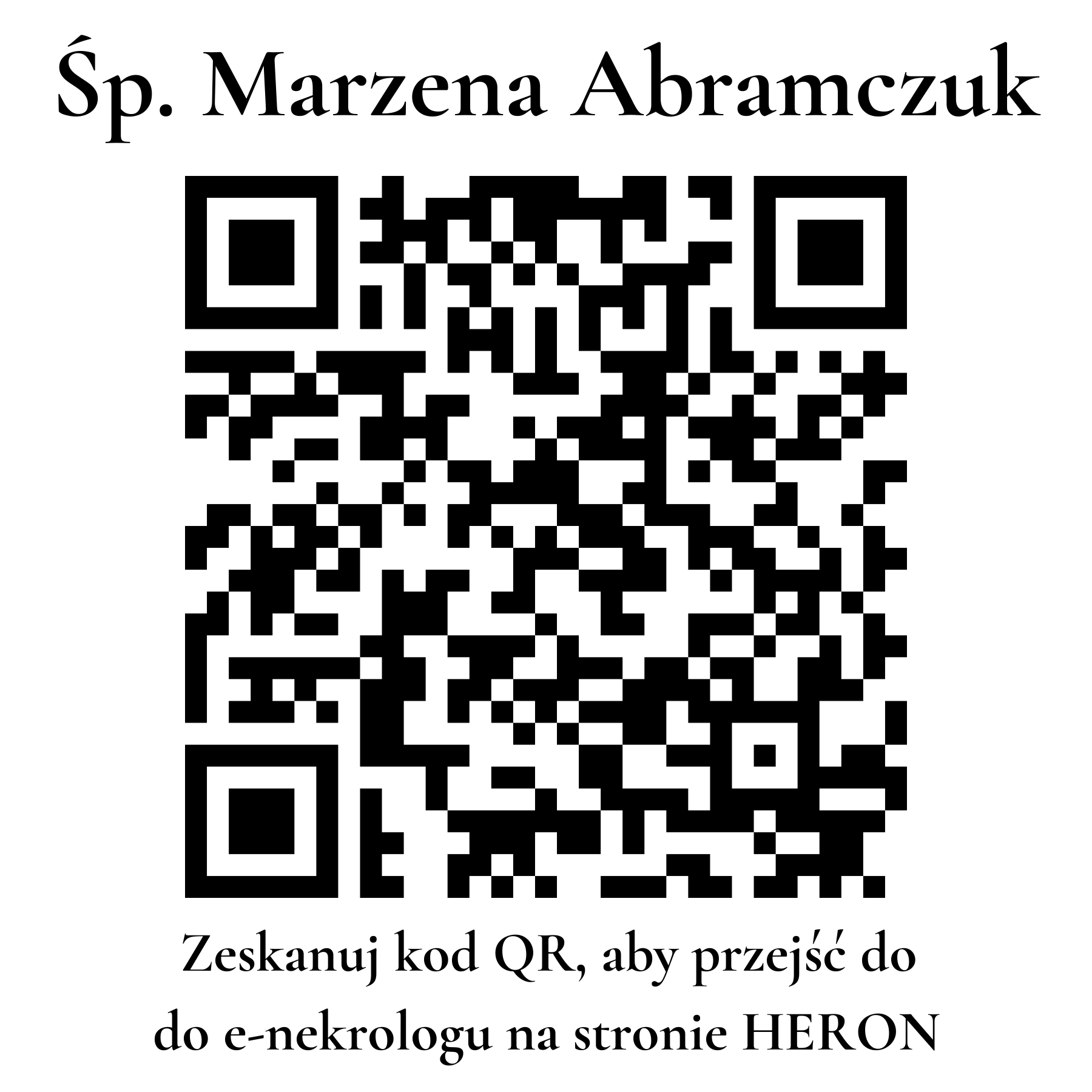 Kod QR do nekrologu Marzena Abramczuk Kod QR do nekrologu Marzena Abramczuk