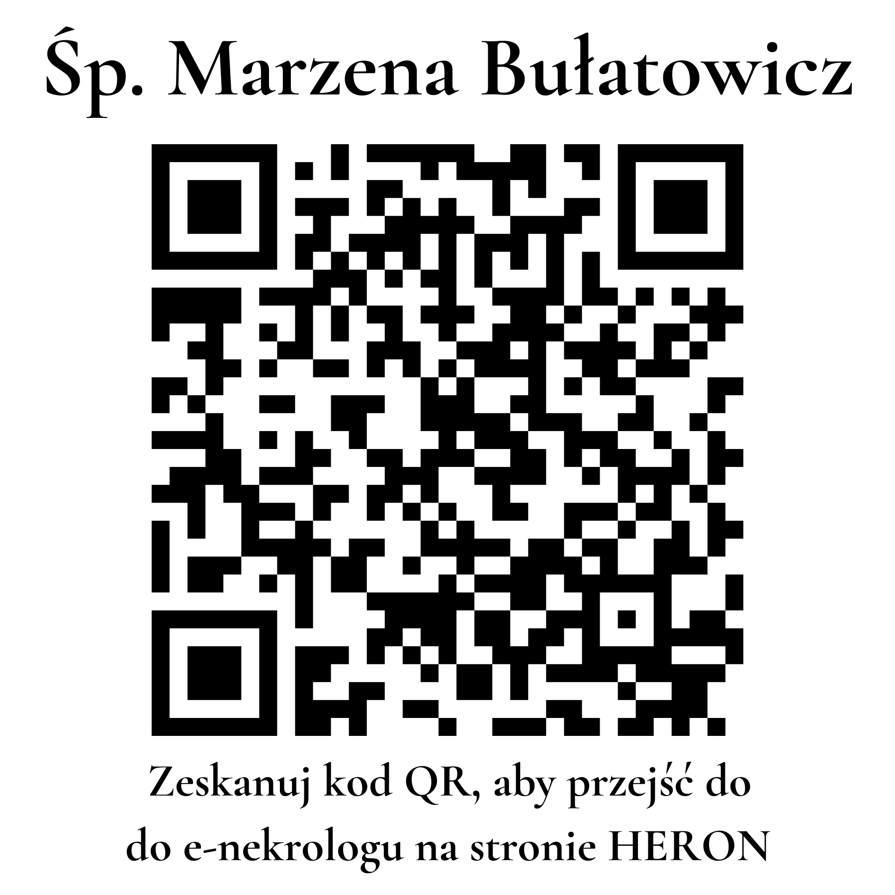 Kod QR do nekrologu Marzena Bułatowicz