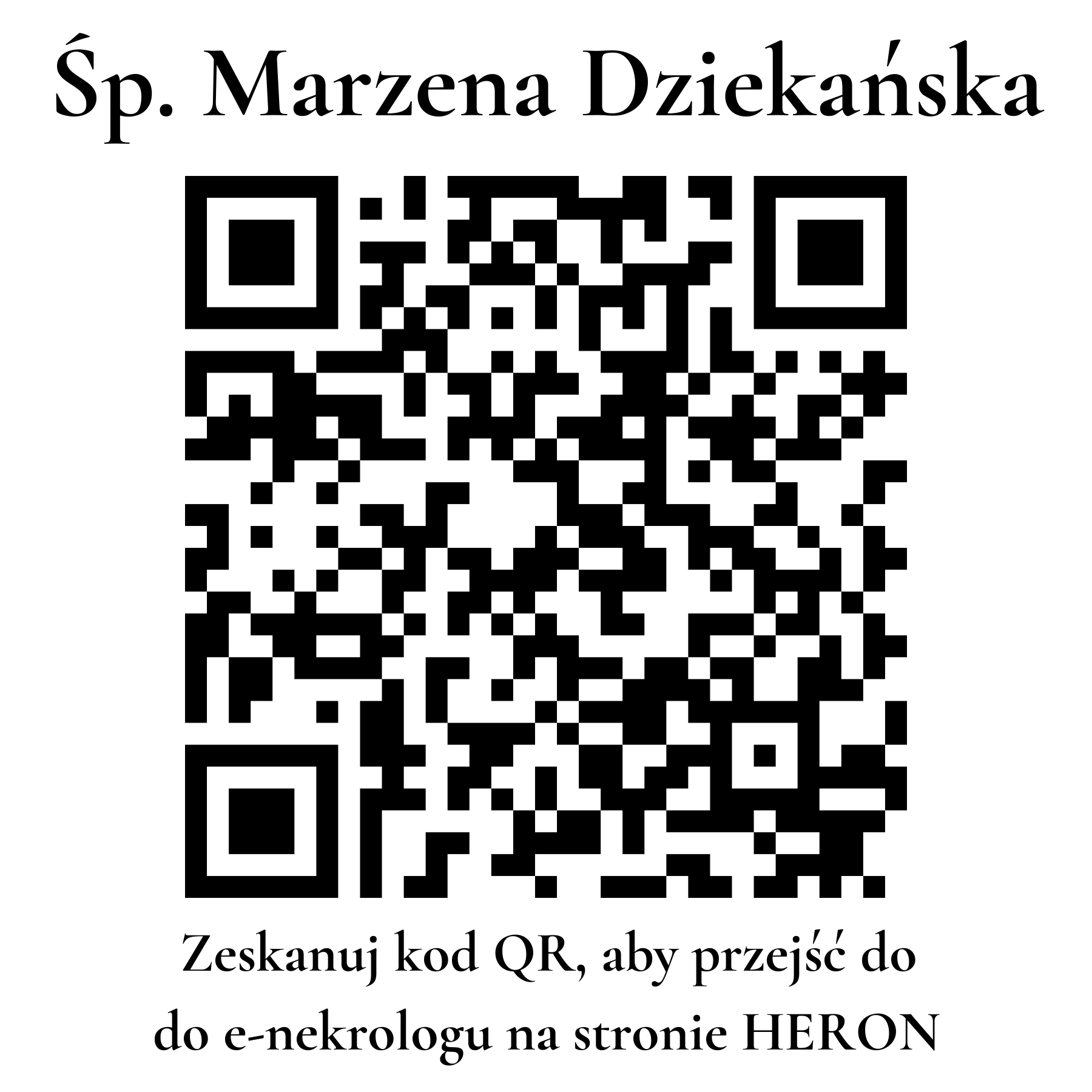 Kod QR do nekrologu Marzena Dziekańska