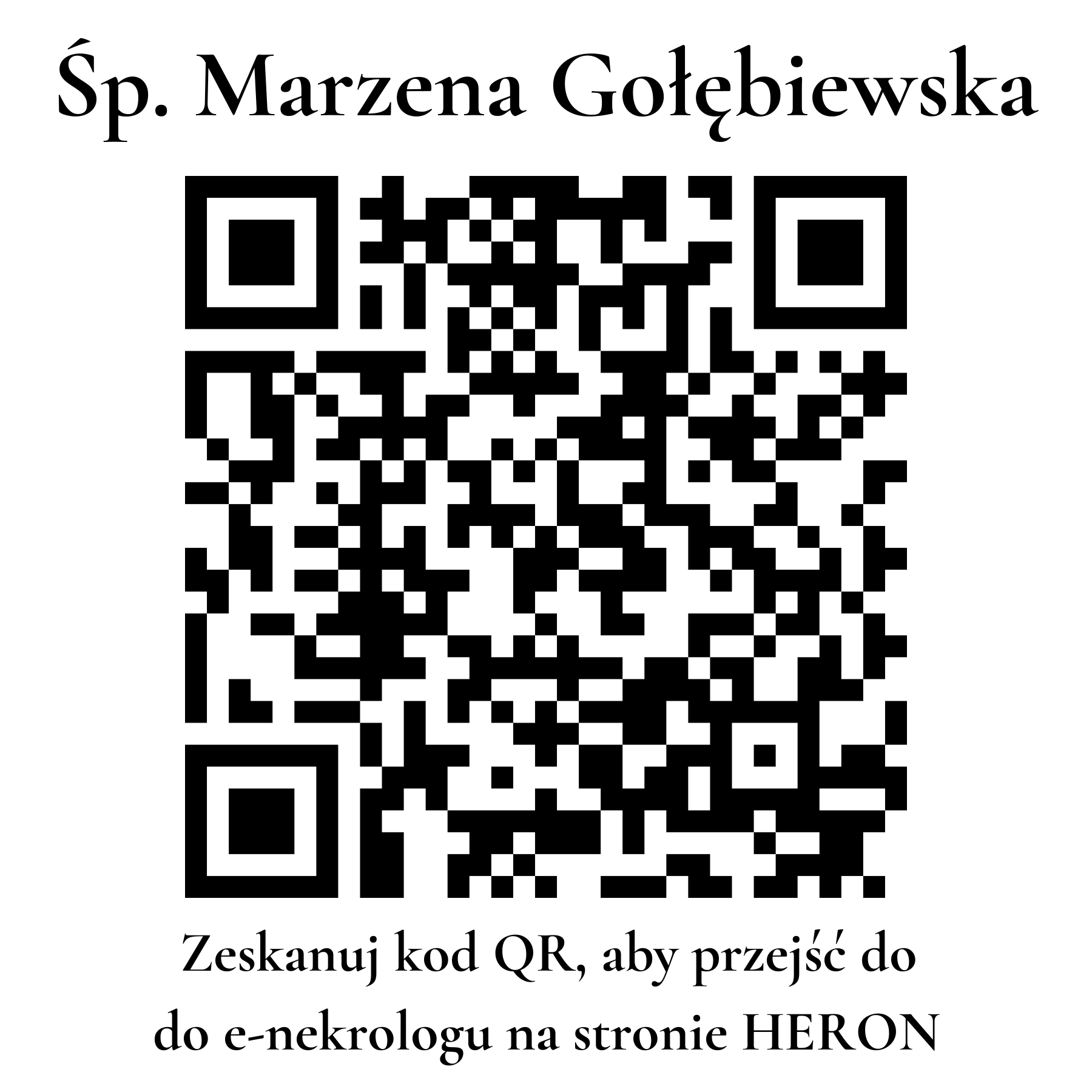 Kod QR do nekrologu Marzena Gołębiewska Kod QR do nekrologu Marzena Gołębiewska