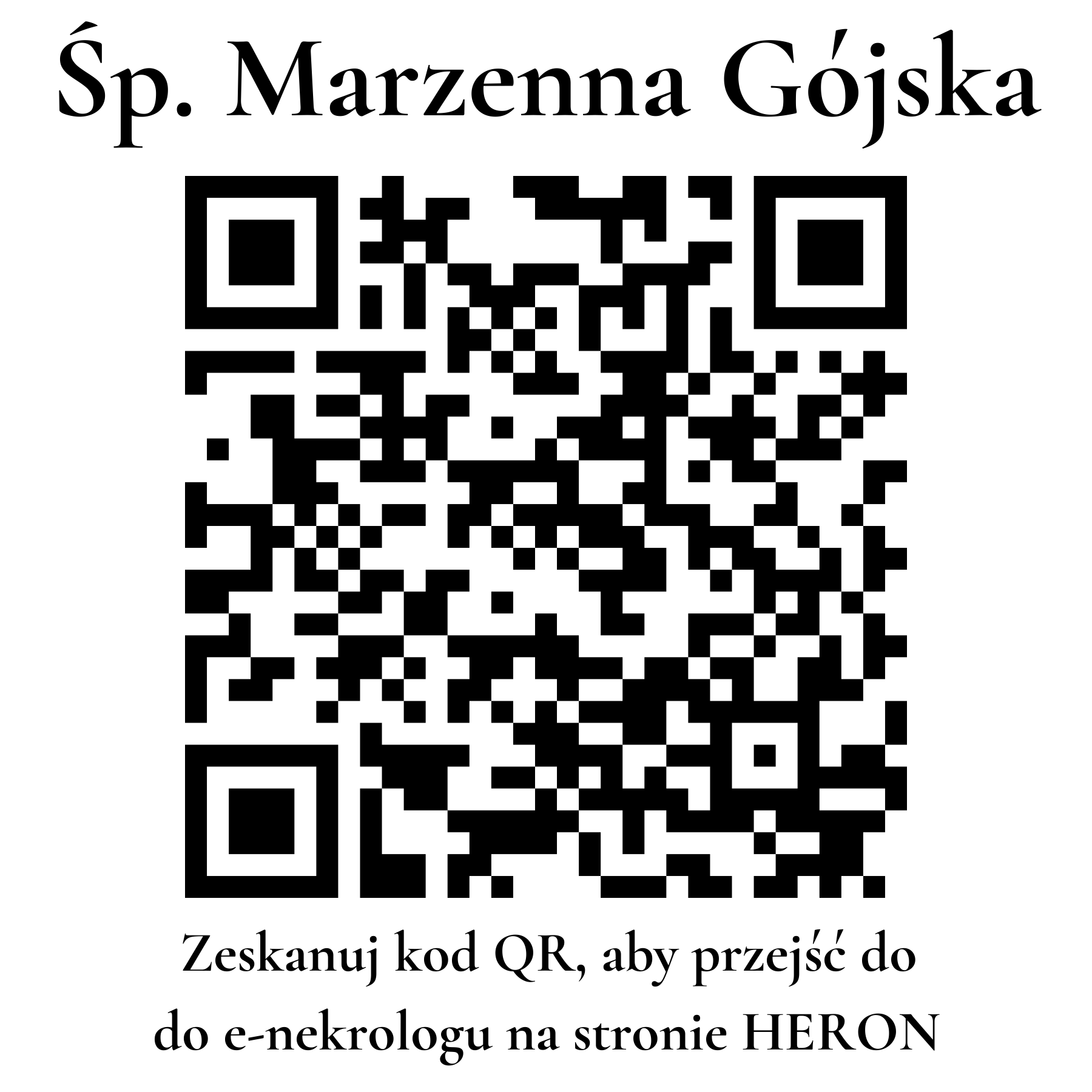 Kod QR do nekrologu Marzenna Gójska