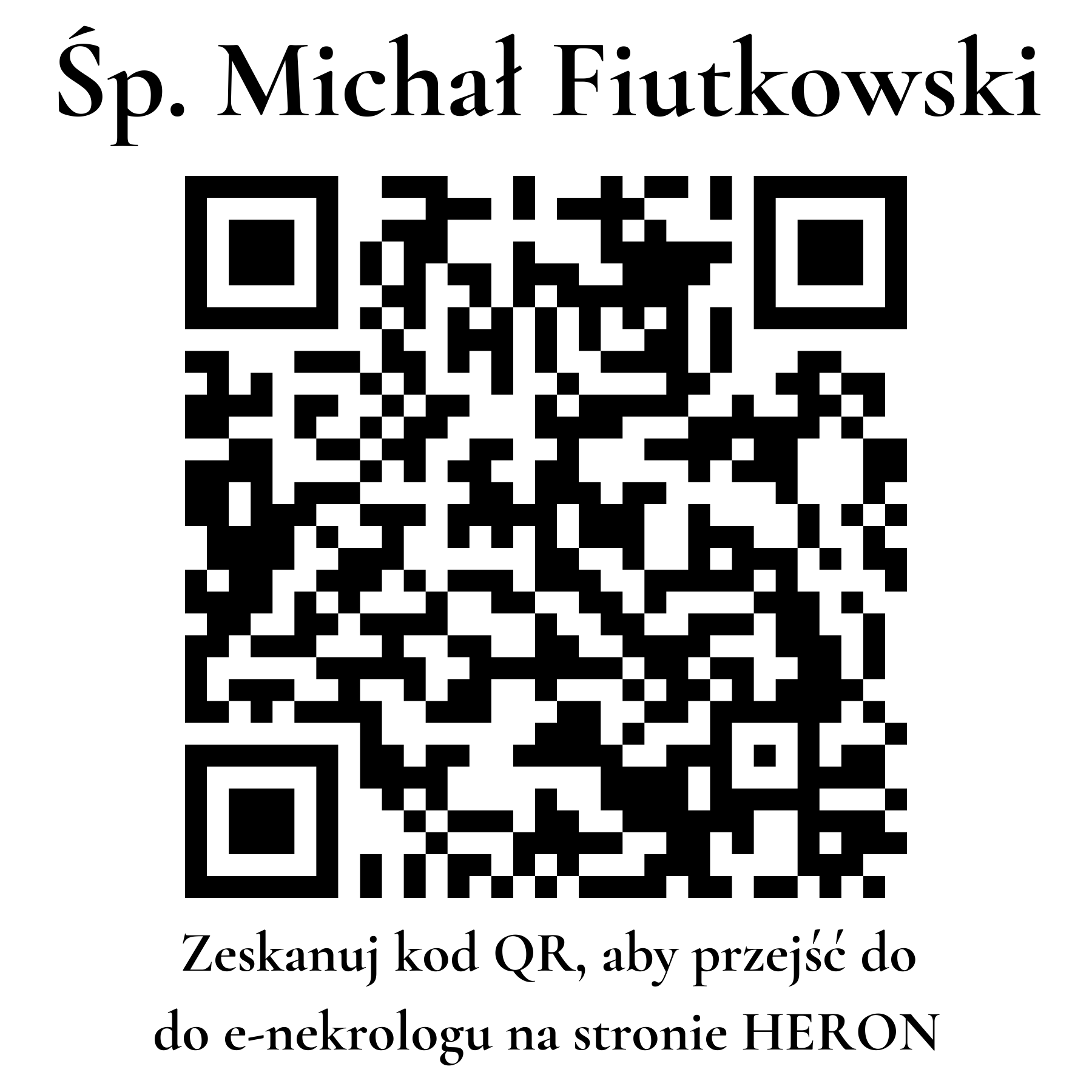 Kod QR do nekrologu Michał Fiutkowski