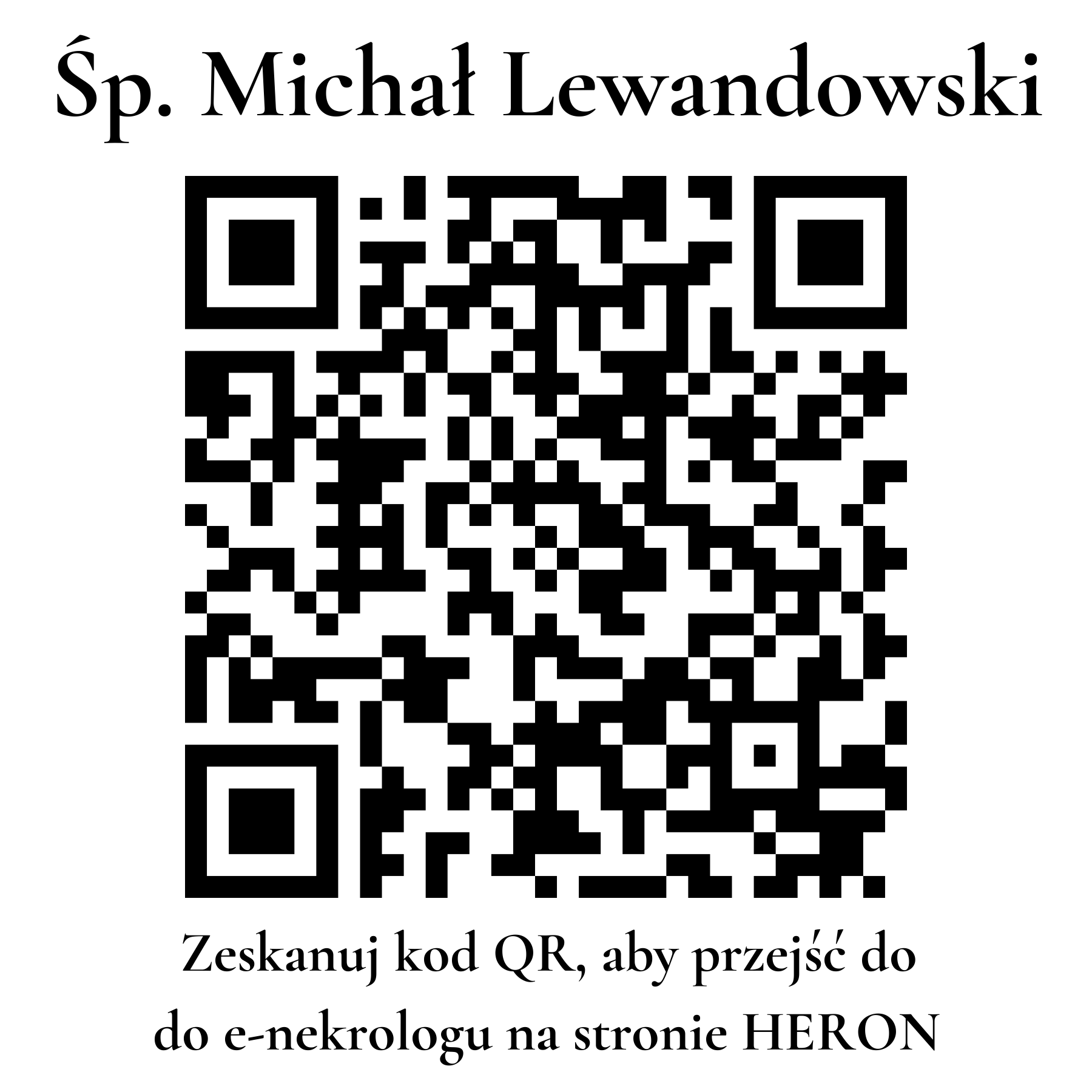 Kod QR do nekrologu Michał Lewandowski Kod QR do nekrologu Michał Lewandowski