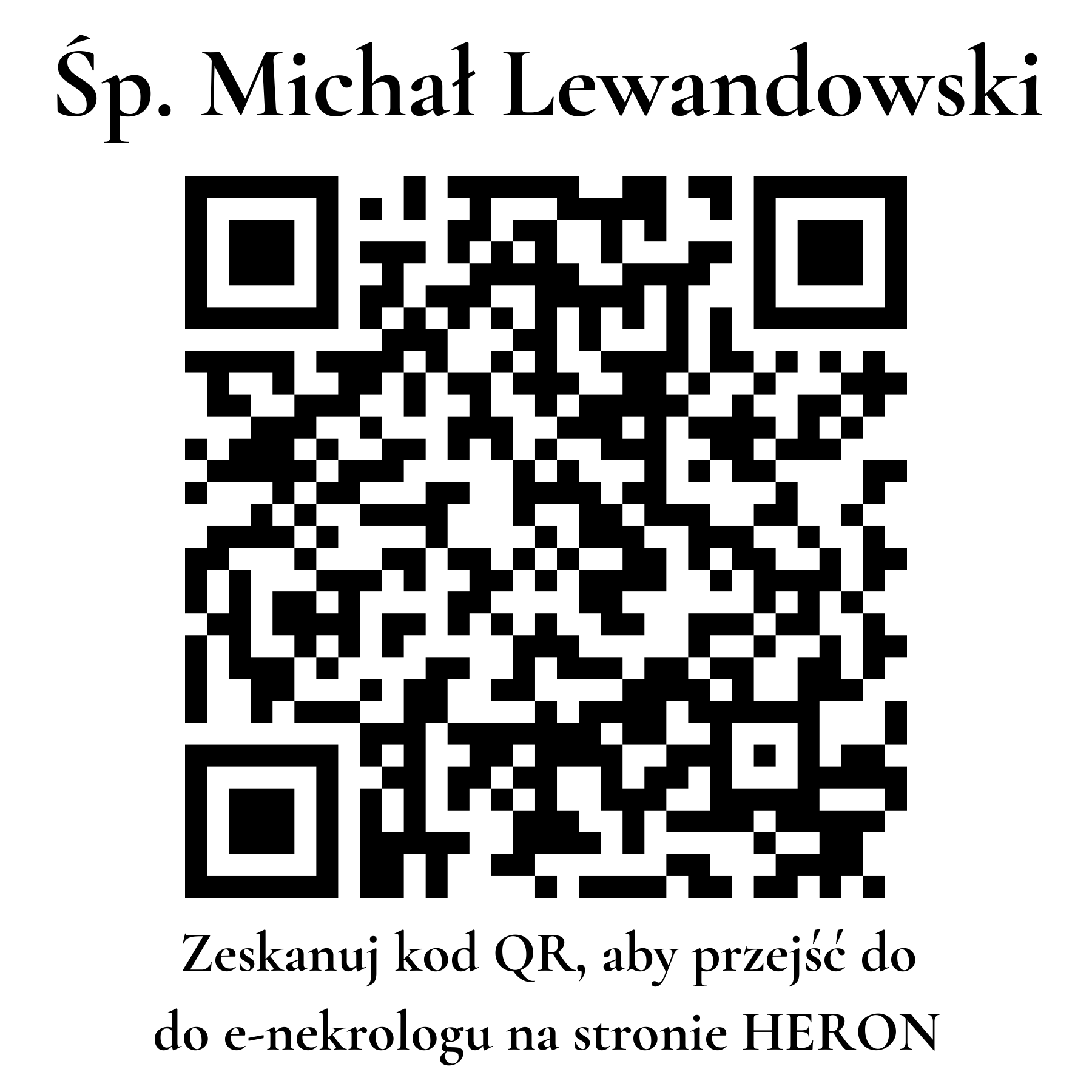 Kod QR do nekrologu Michał Lewandowski Kod QR do nekrologu Michał Lewandowski