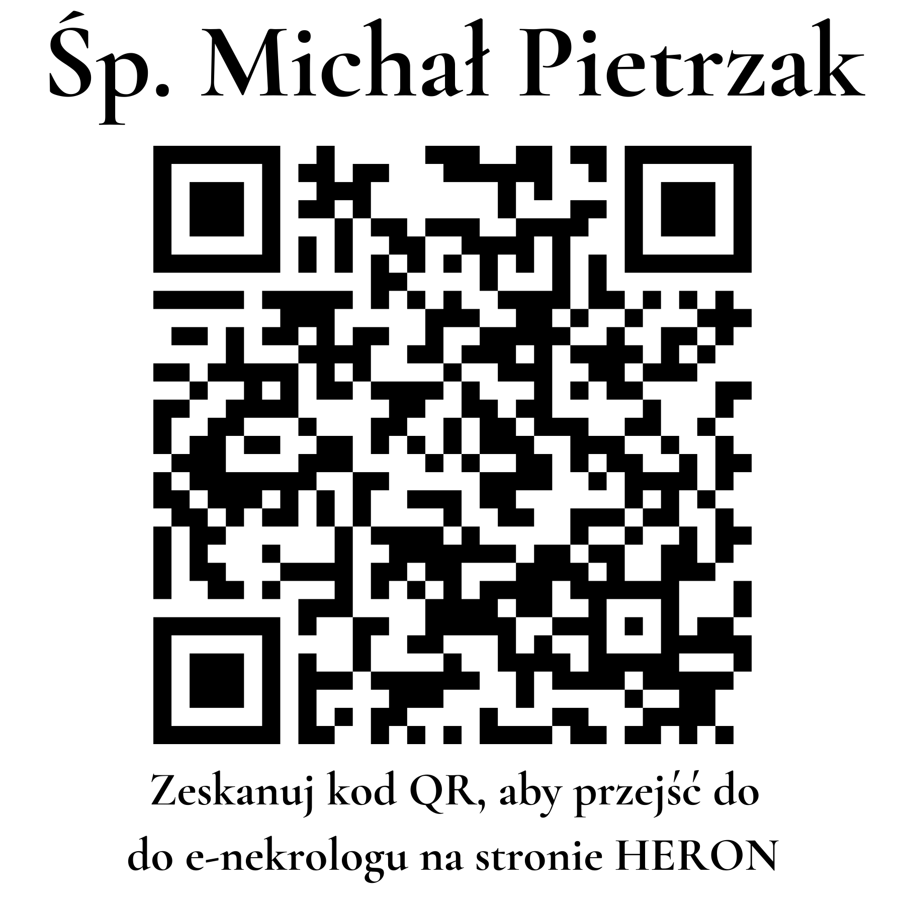 Kod QR do nekrologu Michał Pietrzak