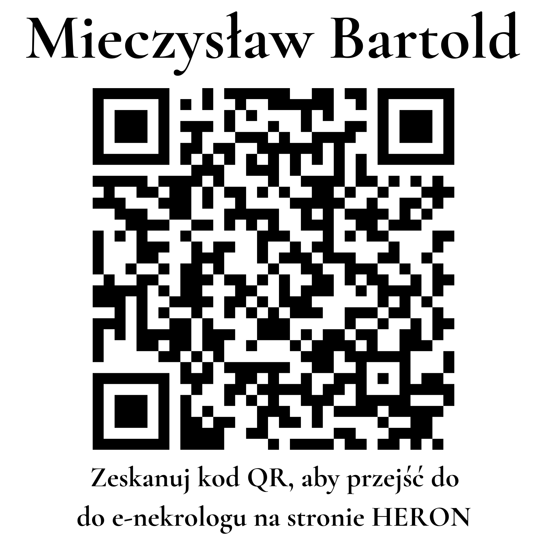 Kod QR do nekrologu Mieczysław Bartold