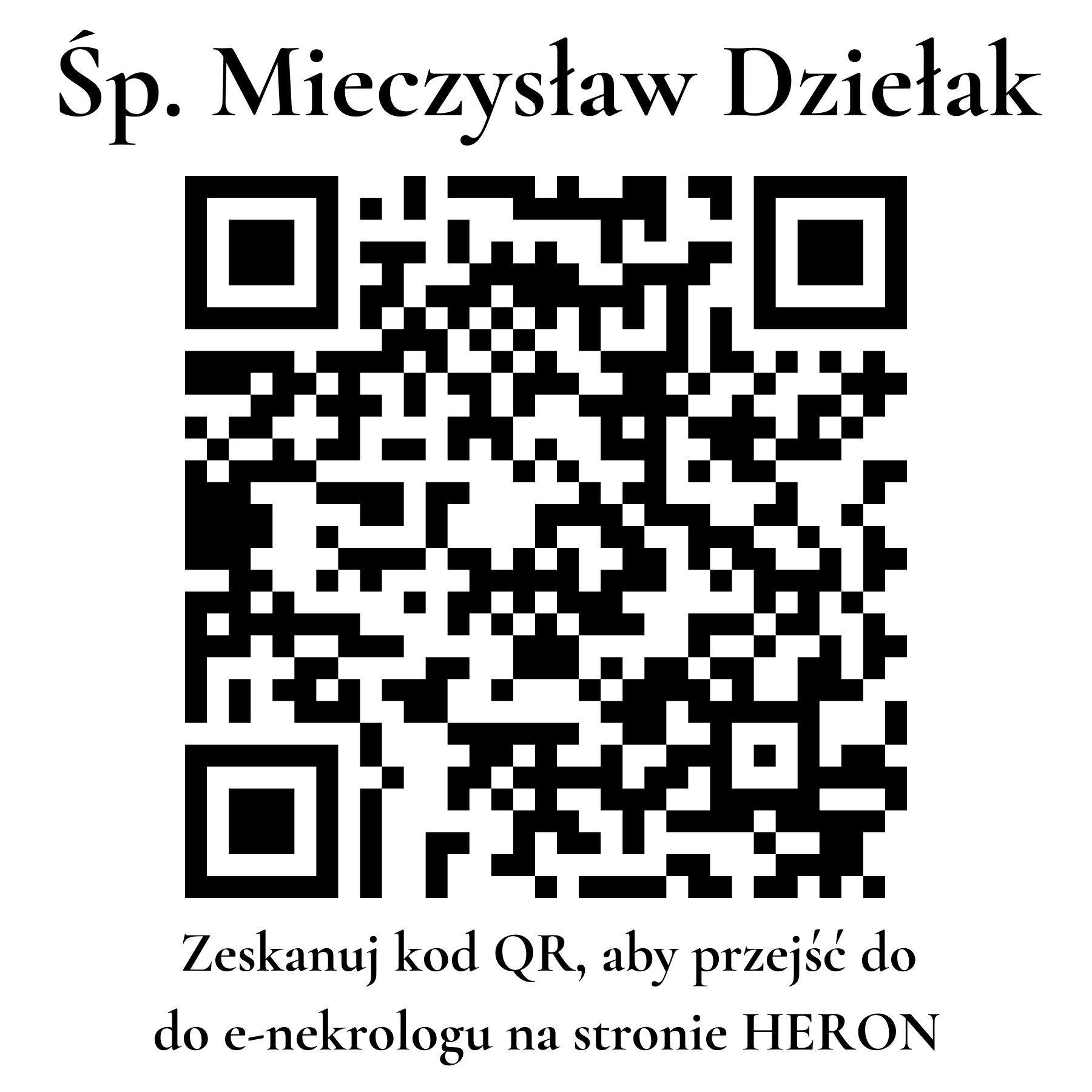 Kod QR do nekrologu Mieczysław Dziełak