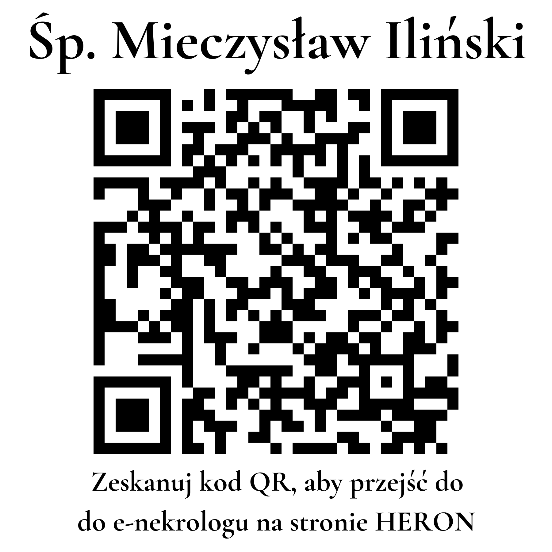 Kod QR do nekrologu Mieczysław Iliński Kod QR do nekrologu Mieczysław Iliński