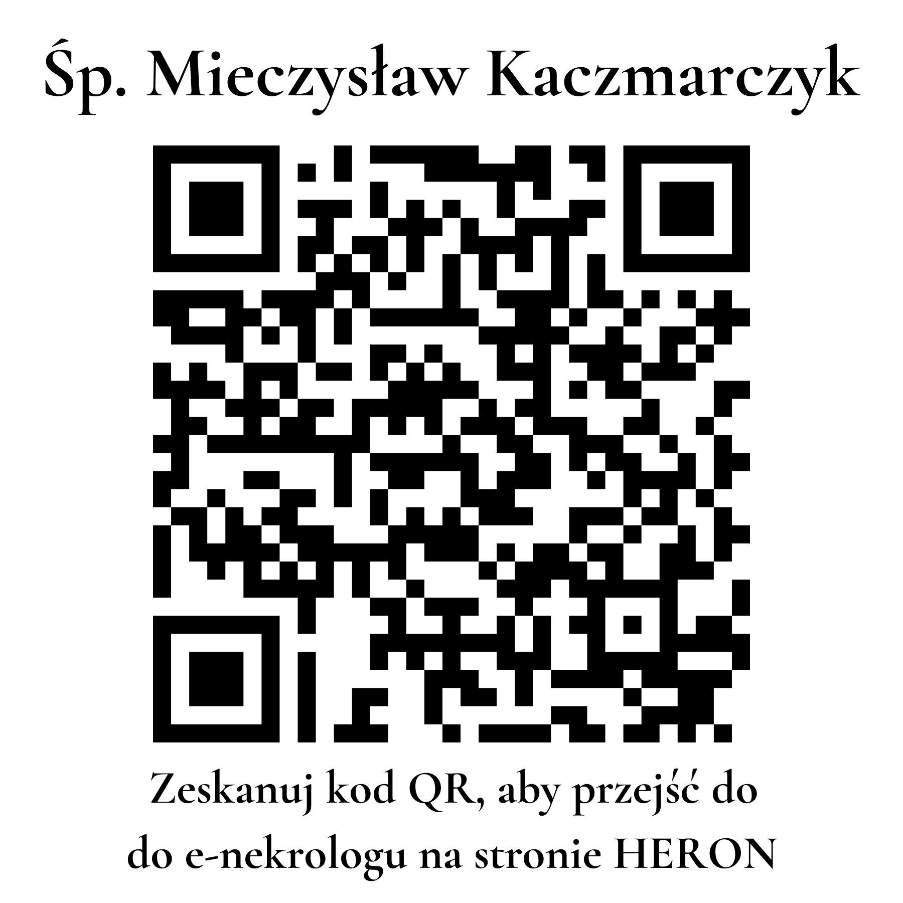Kod QR do nekrologu Mieczysław Kaczmarczyk