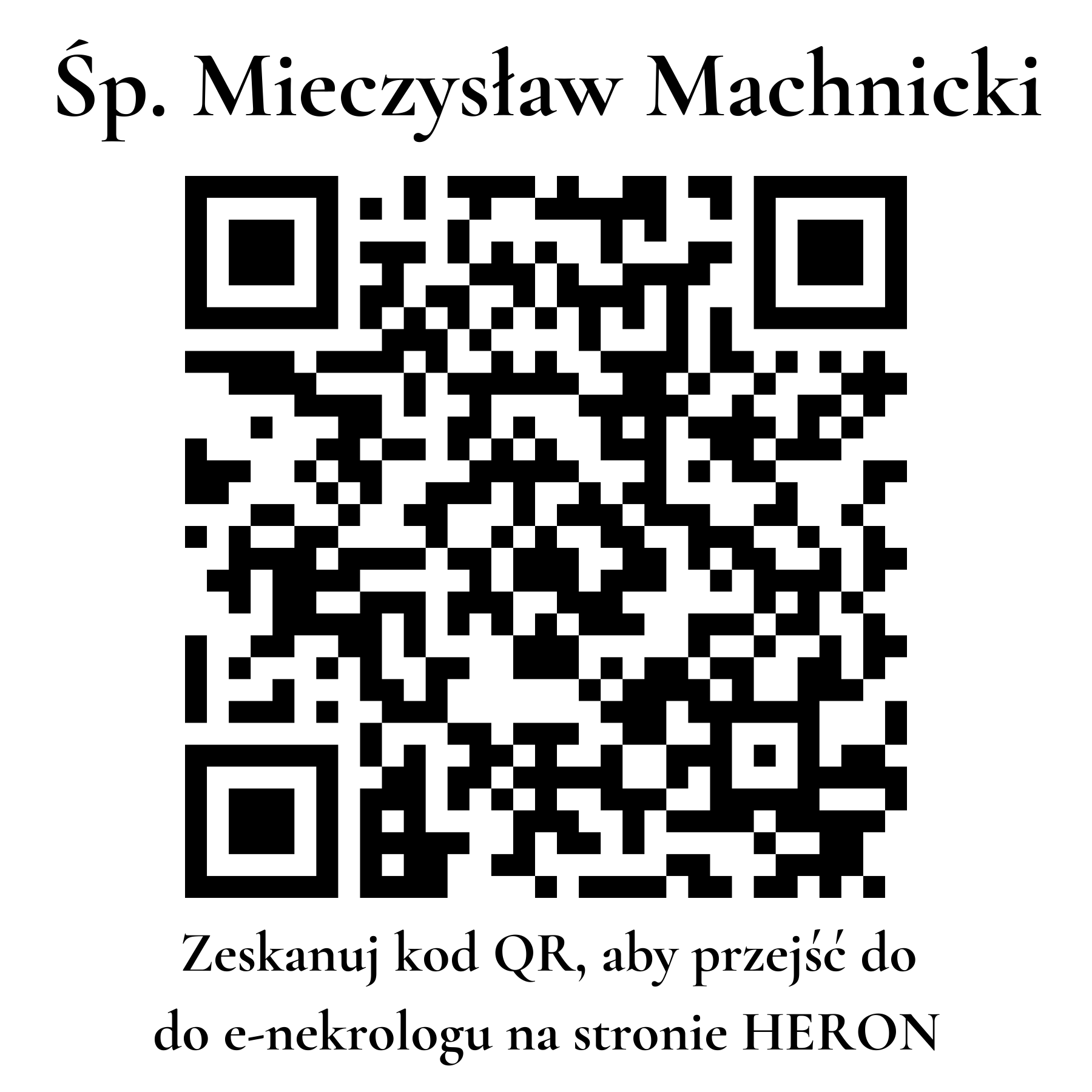 Kod QR do nekrologu Mieczysław Machnicki
