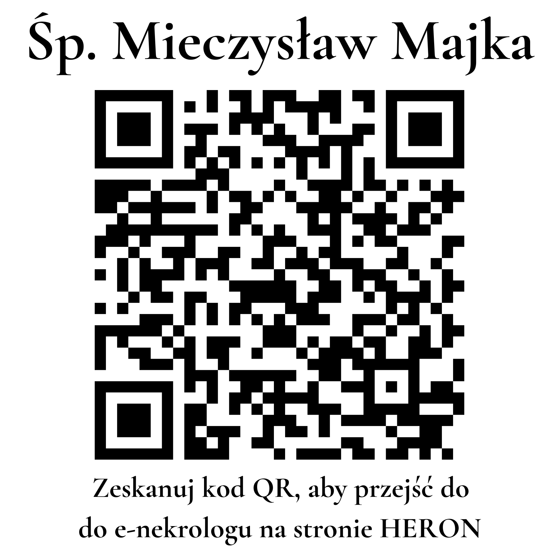 Kod QR do nekrologu Mieczysław Majka