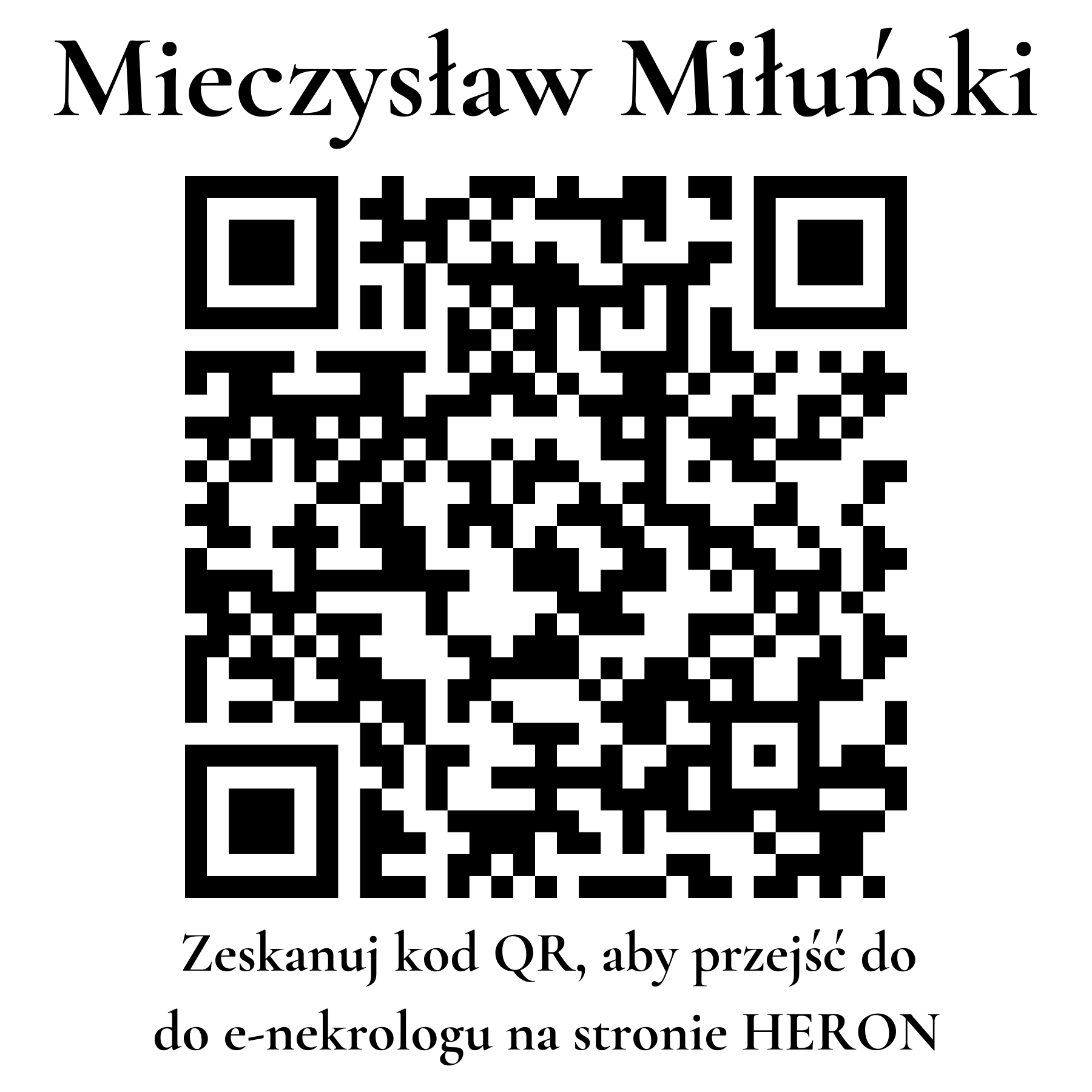 Kod QR do nekrologu Mieczysław Miłuński