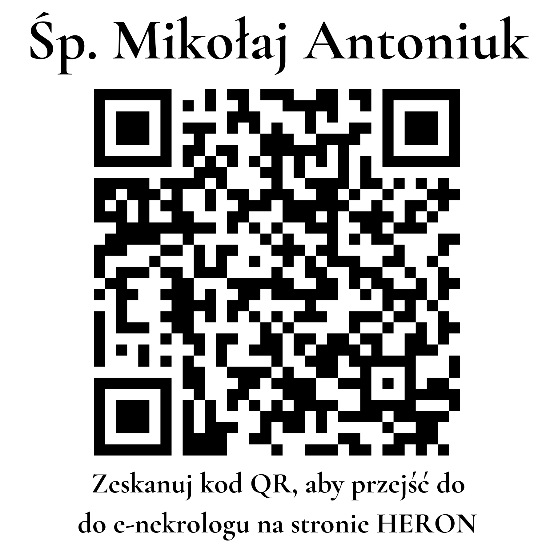 Kod QR do nekrologu Mikołaj Antoniuk