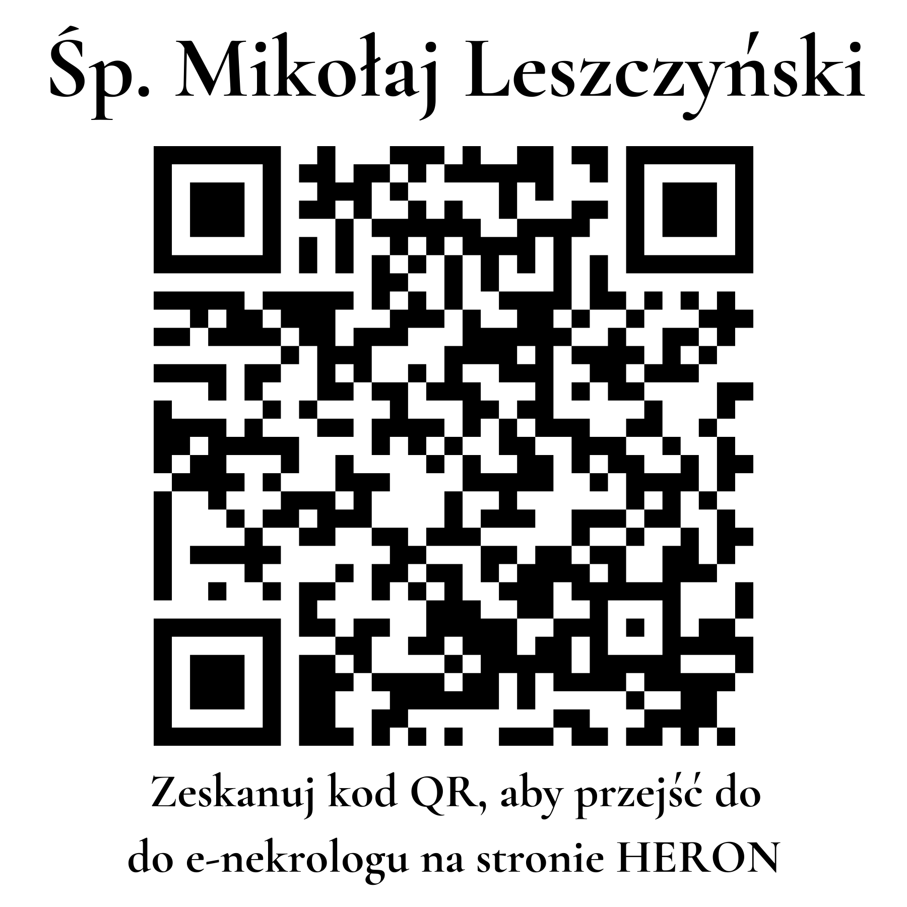 Kod QR do nekrologu Mikołaj Leszczyński