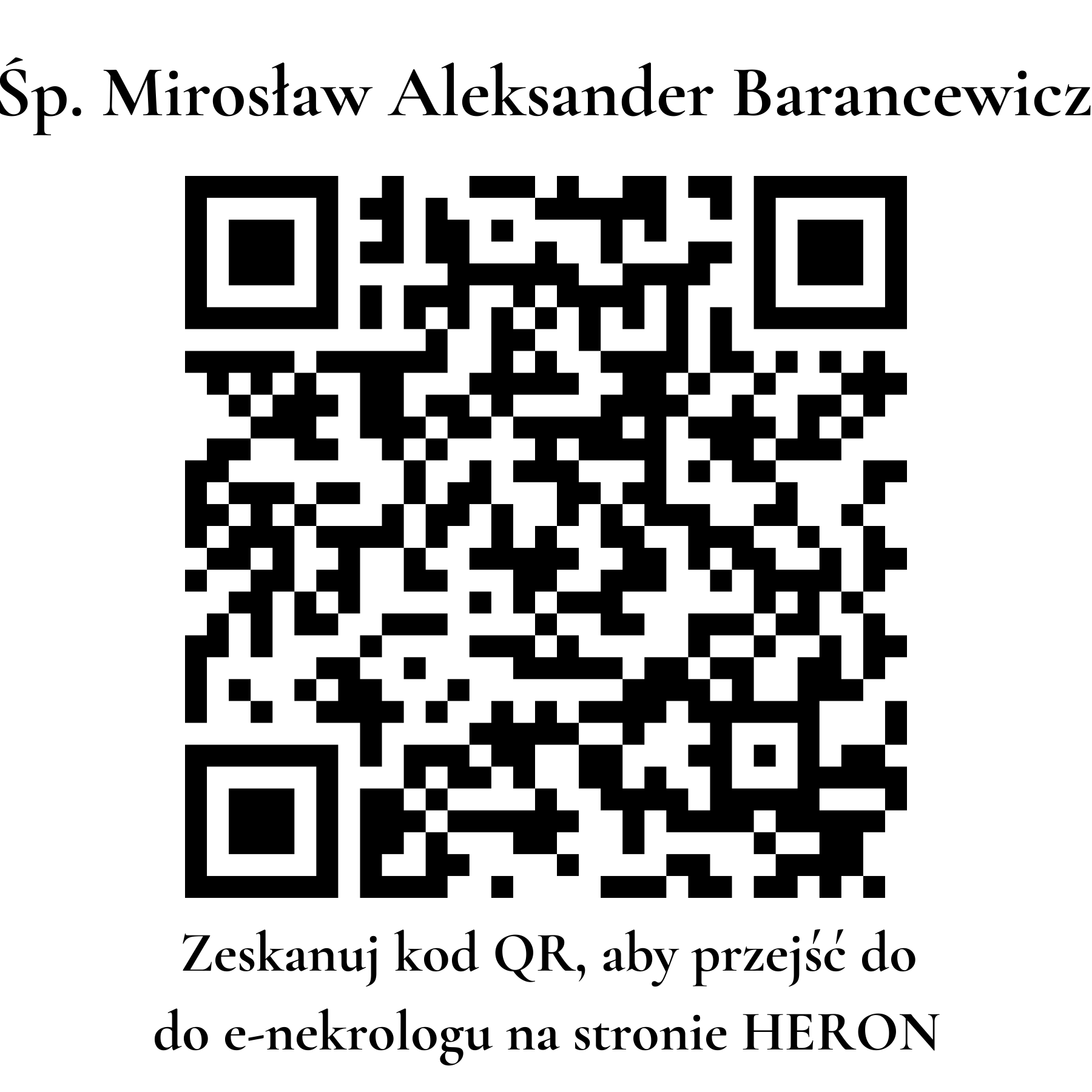 Kod QR do nekrologu Mirosław Aleksander Barancewicz