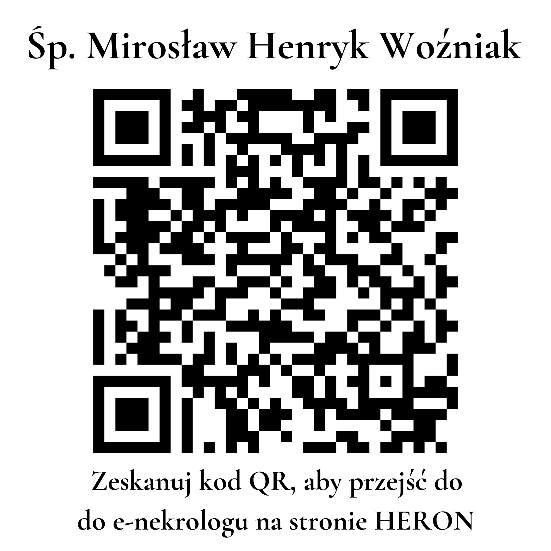 Kod QR do nekrologu Mirosław Henryk Woźniak