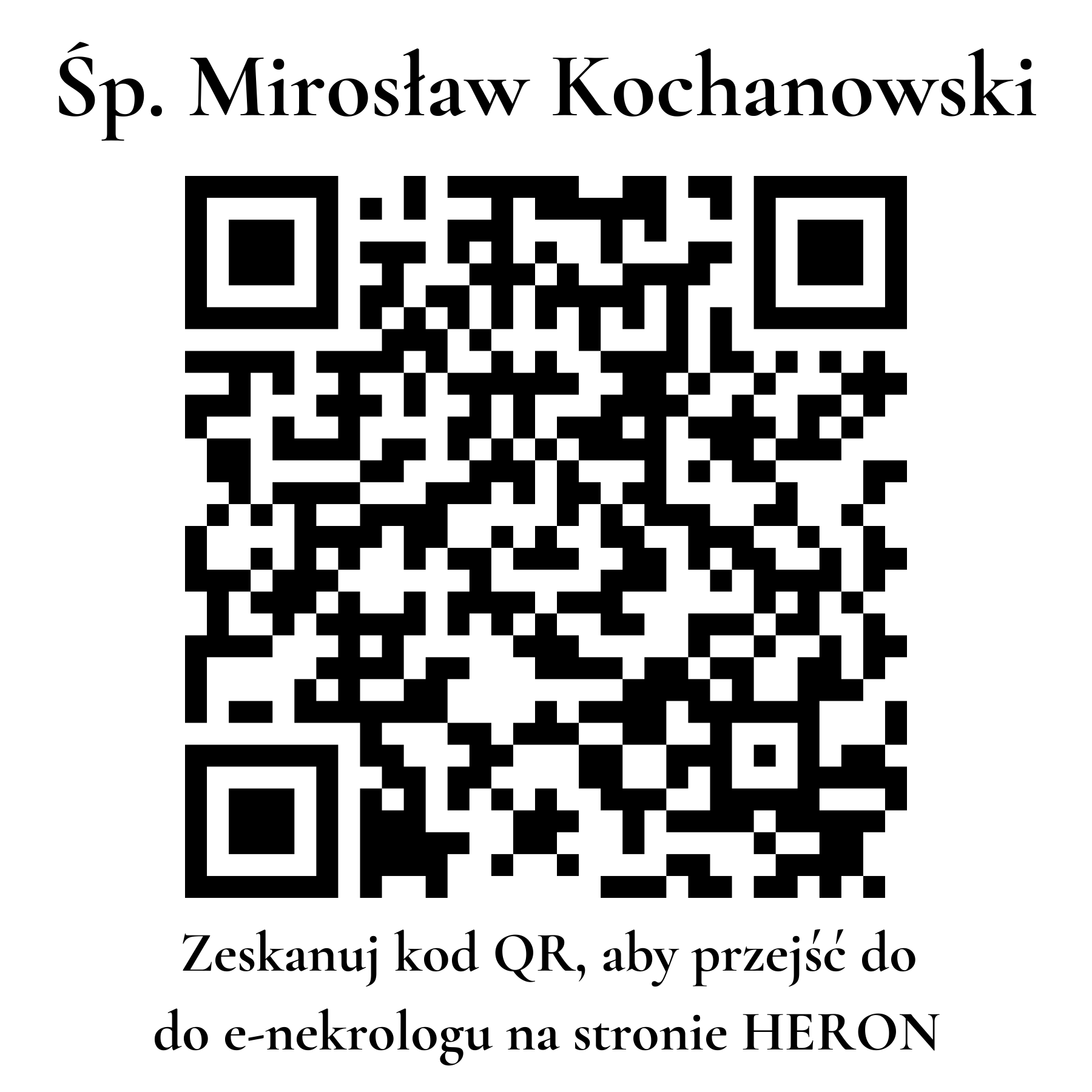 Kod QR do nekrologu Mirosław Kochanowski Kod QR do nekrologu Mirosław Kochanowski