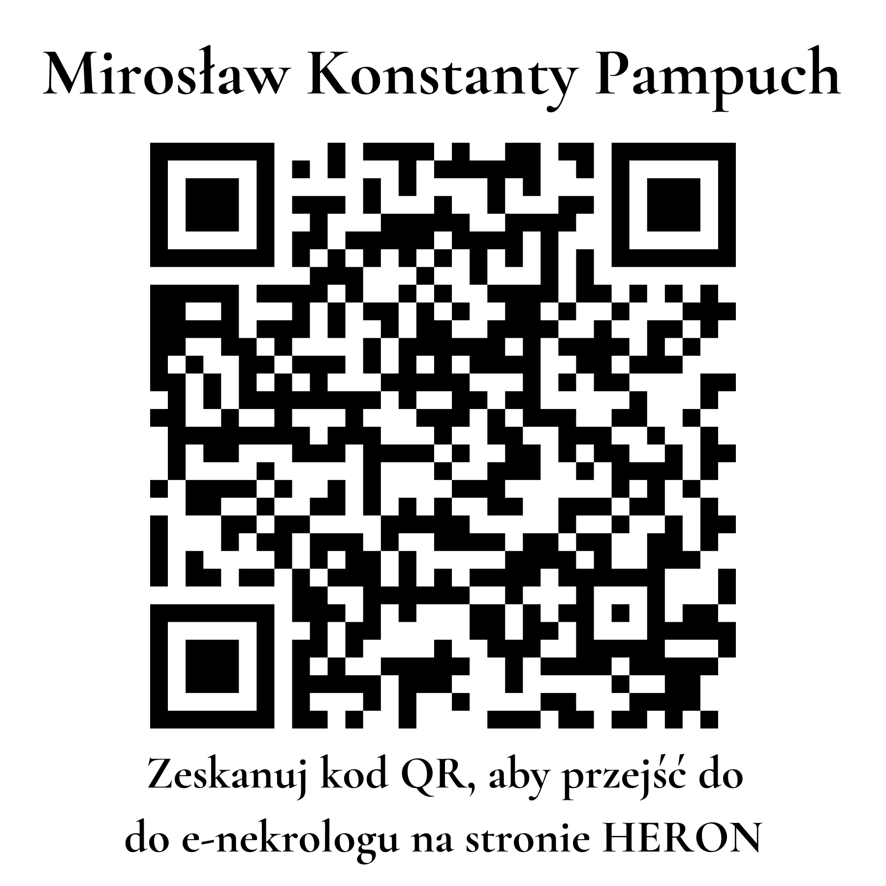 Kod QR do nekrologu Mirosław Konstanty Pampuch