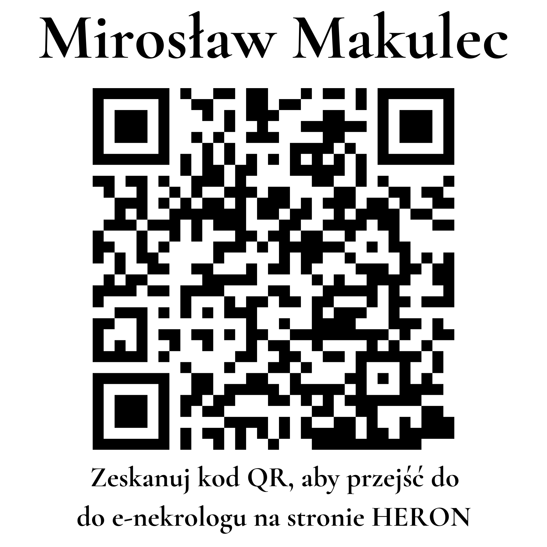Kod QR do nekrologu Mirosław Makulec Kod QR do nekrologu Mirosław Makulec