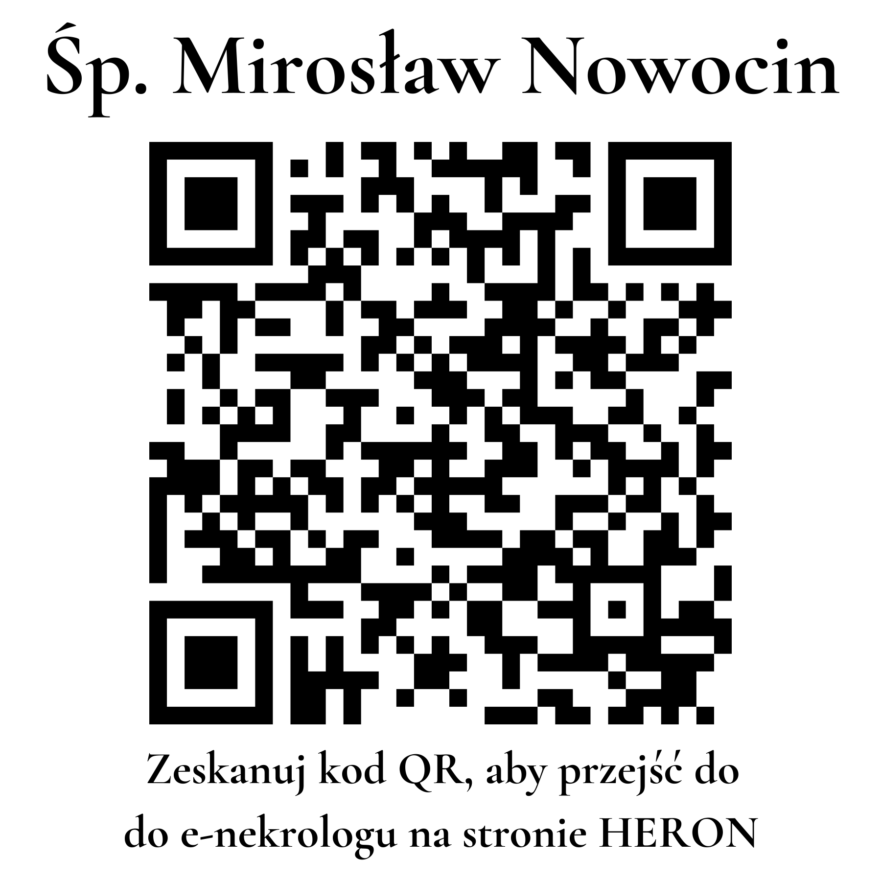 Kod QR do nekrologu Mirosław Nowocin