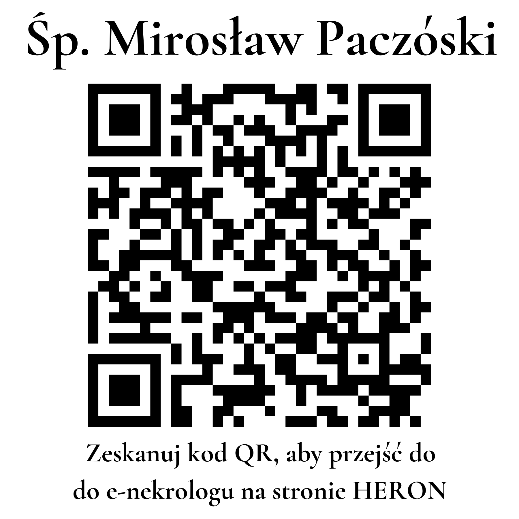 Kod QR do nekrologu Mirosław Paczóski Kod QR do nekrologu Mirosław Paczóski