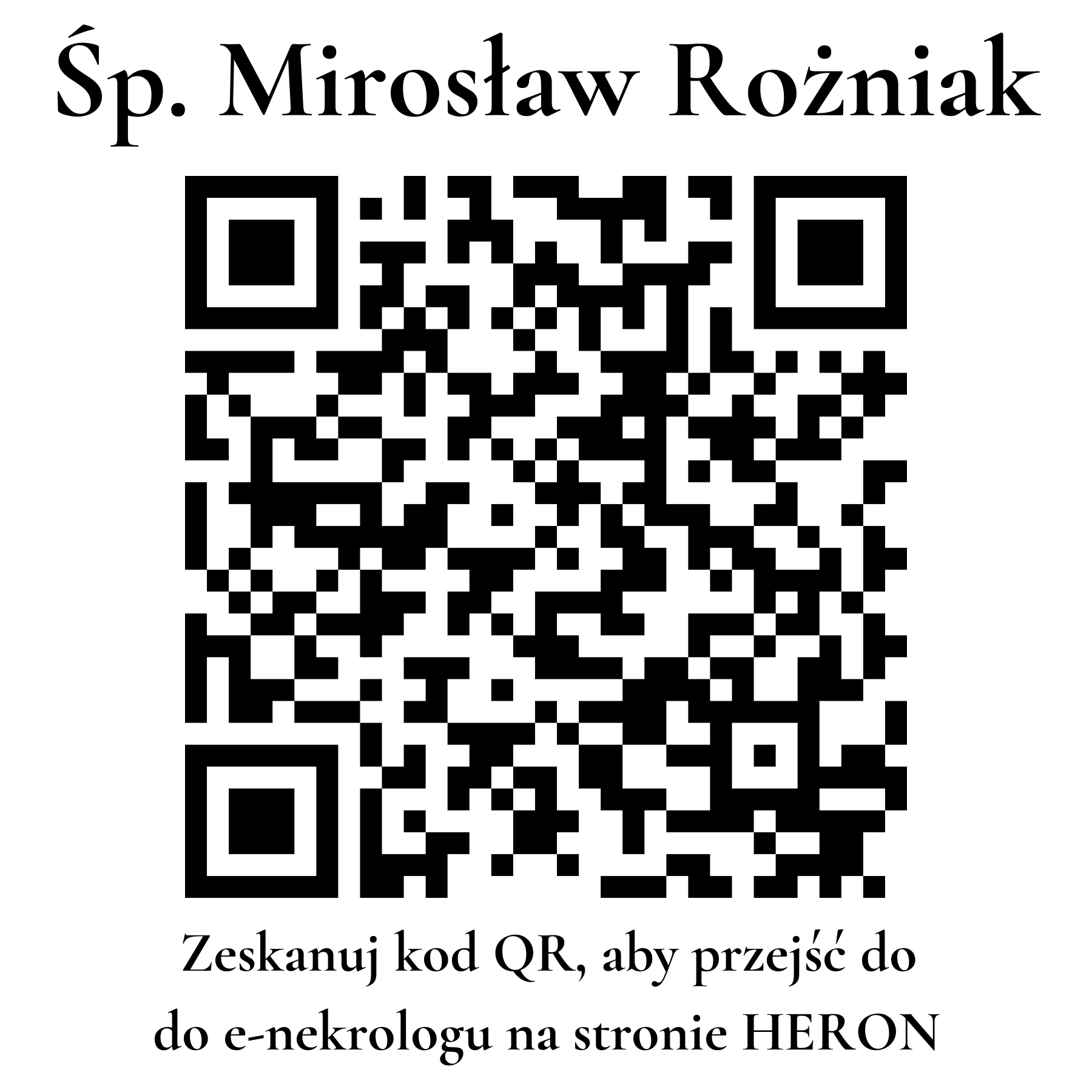 Kod QR do nekrologu Mirosław Rożniak