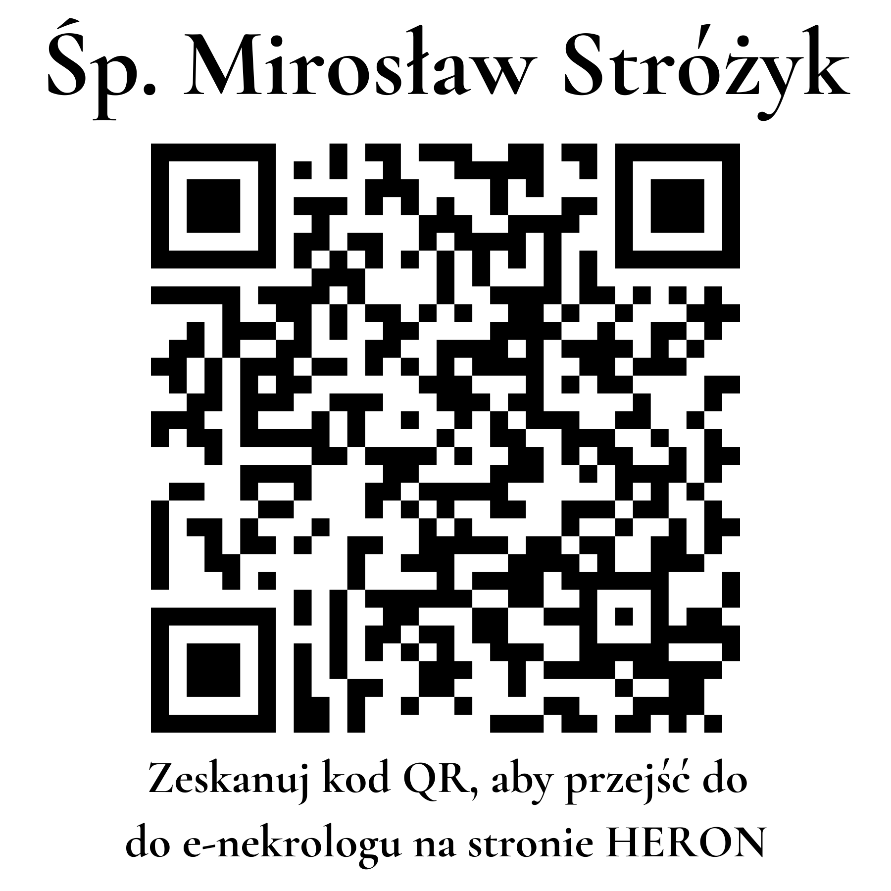 Kod QR do nekrologu Mirosław Stróżyk