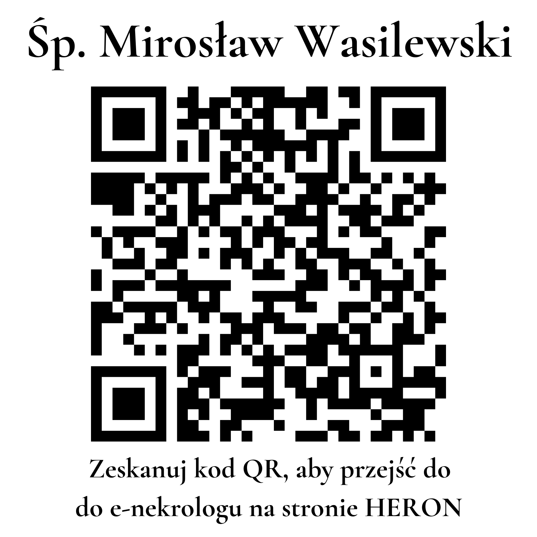 Kod QR do nekrologu Mirosław Wasilewski