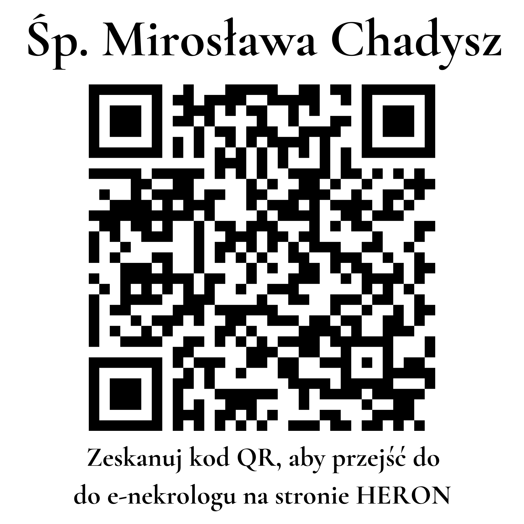 Kod QR do nekrologu Mirosława Chadysz