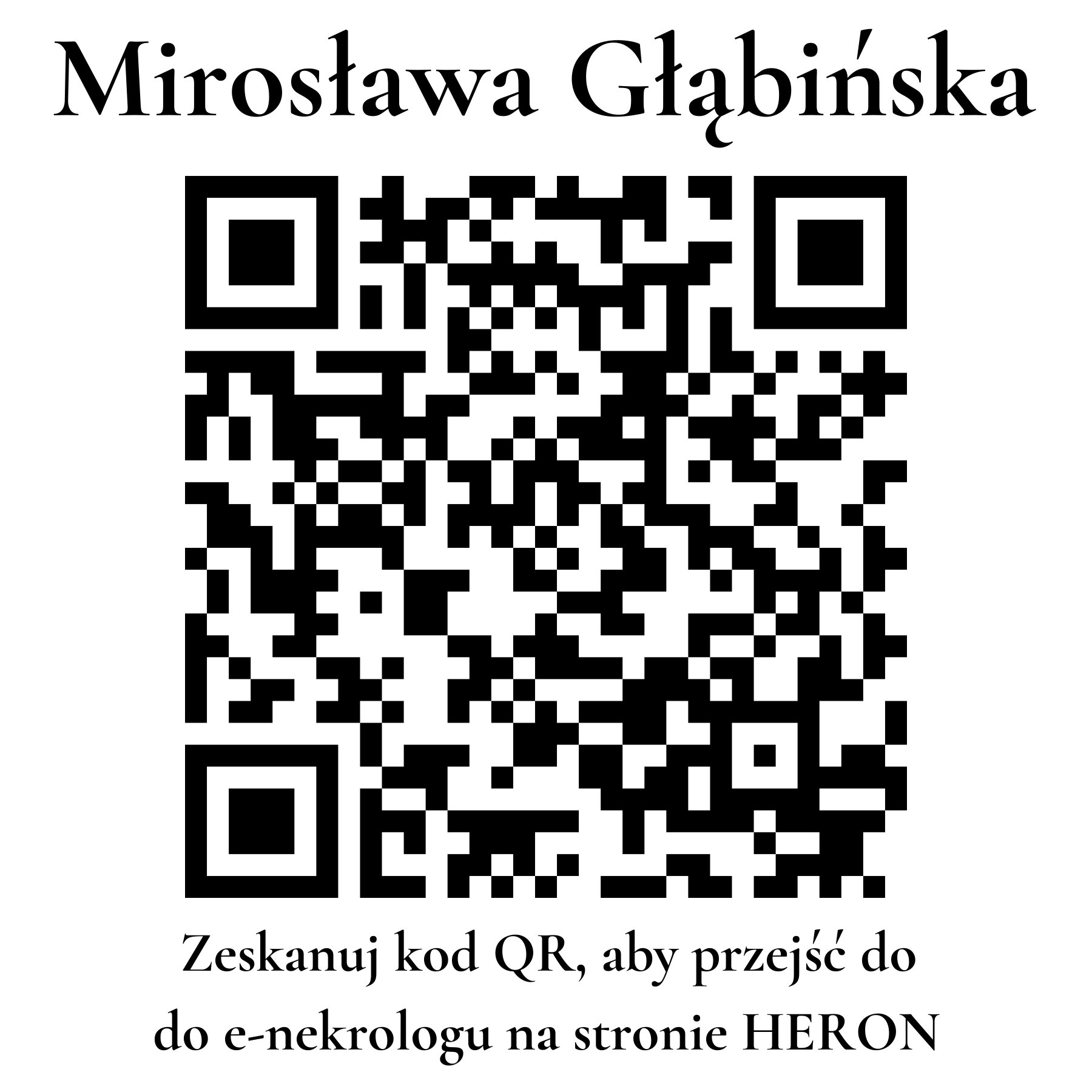 Kod QR do nekrologu Mirosława Głąbińska