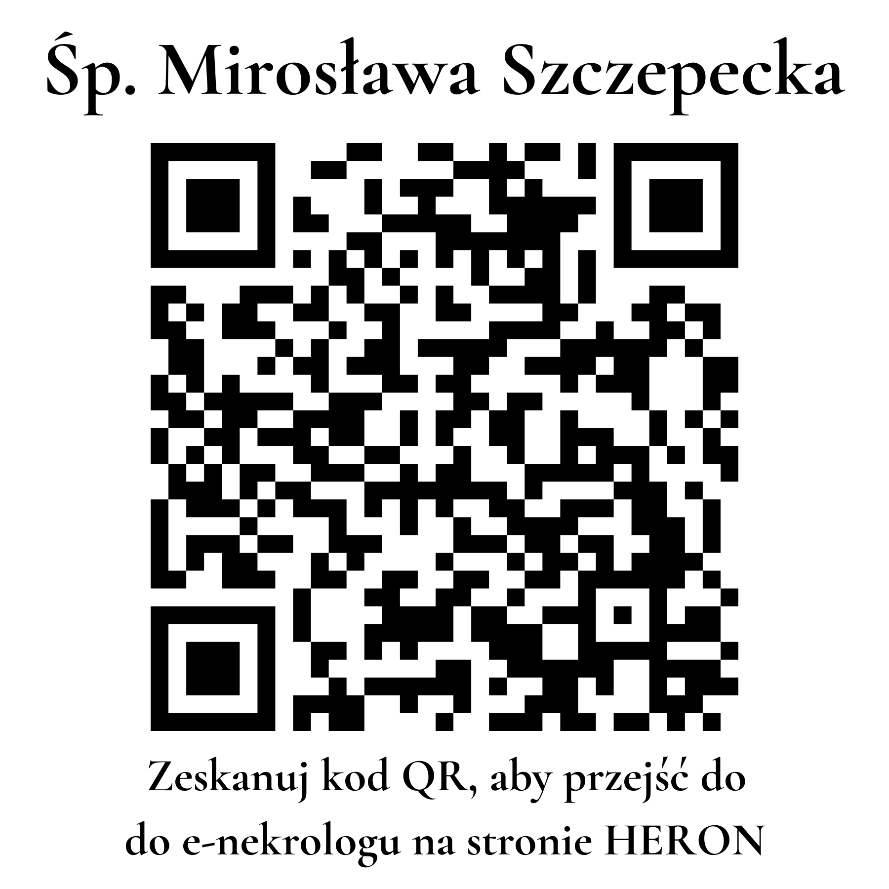 Kod QR do nekrologu Mirosława Szczepecka