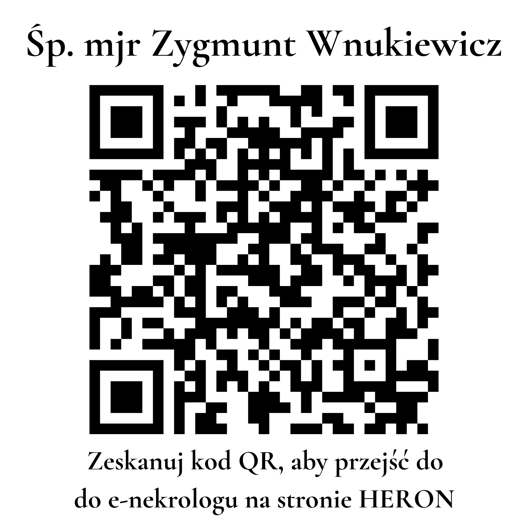 Kod QR do nekrologu mjr Zygmunt Wnukiewicz