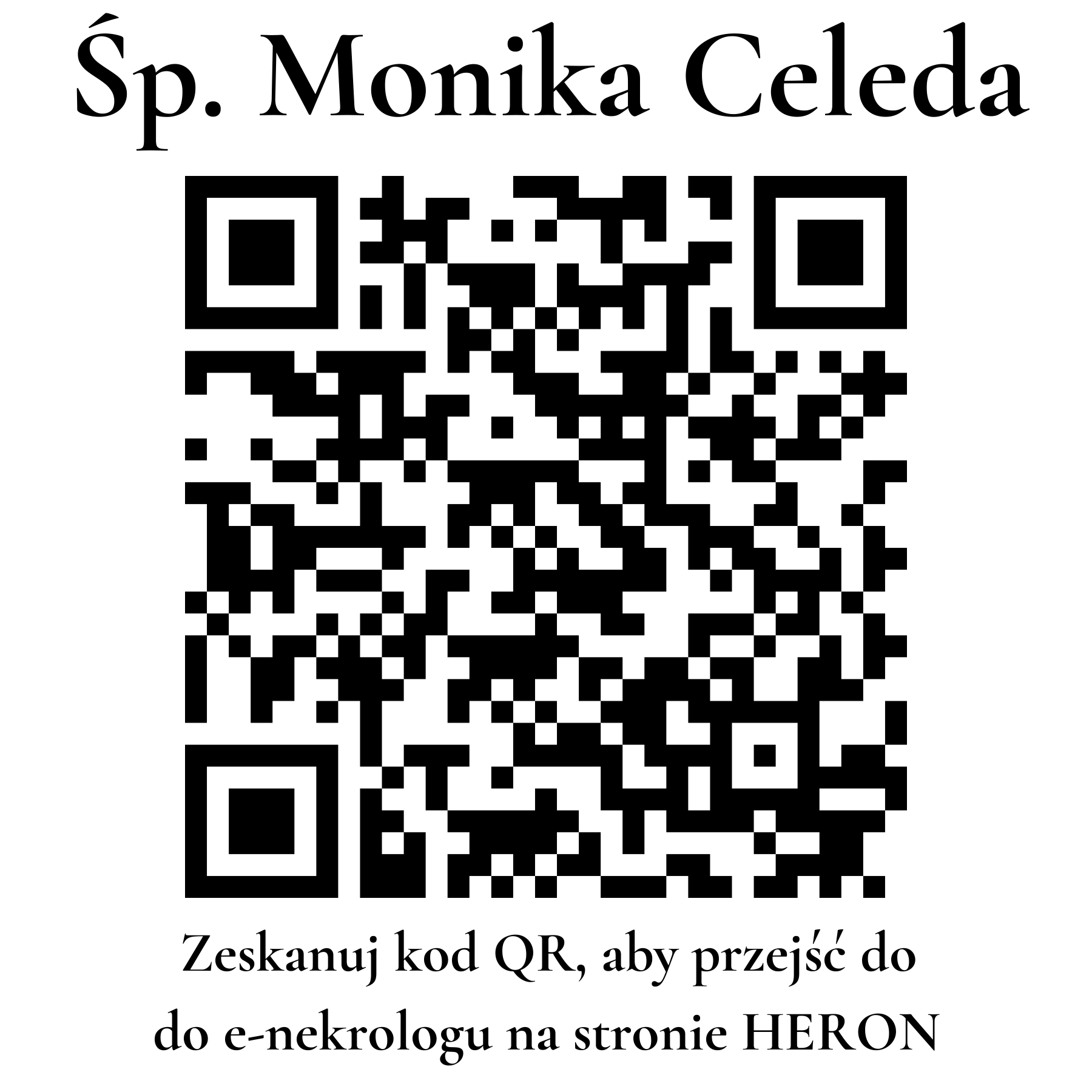 Kod QR do nekrologu Monika Celeda