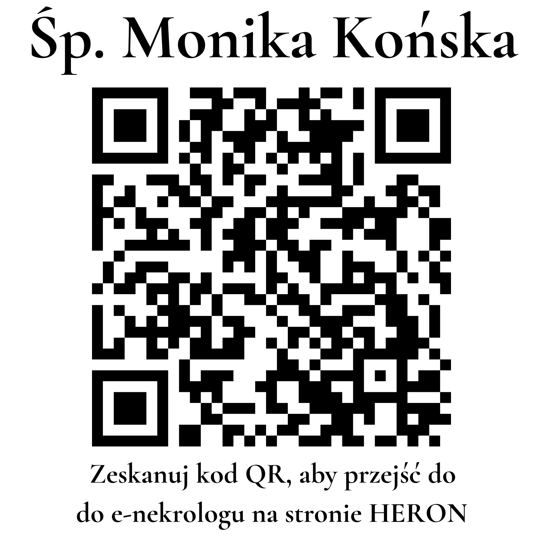 Kod QR do nekrologu Monika Końska