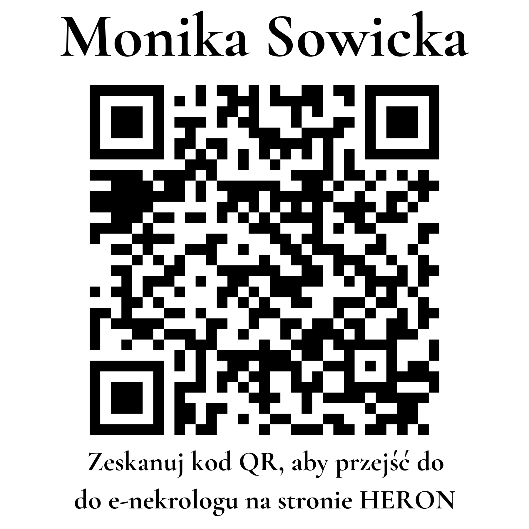Kod QR do nekrologu Monika Sowicka