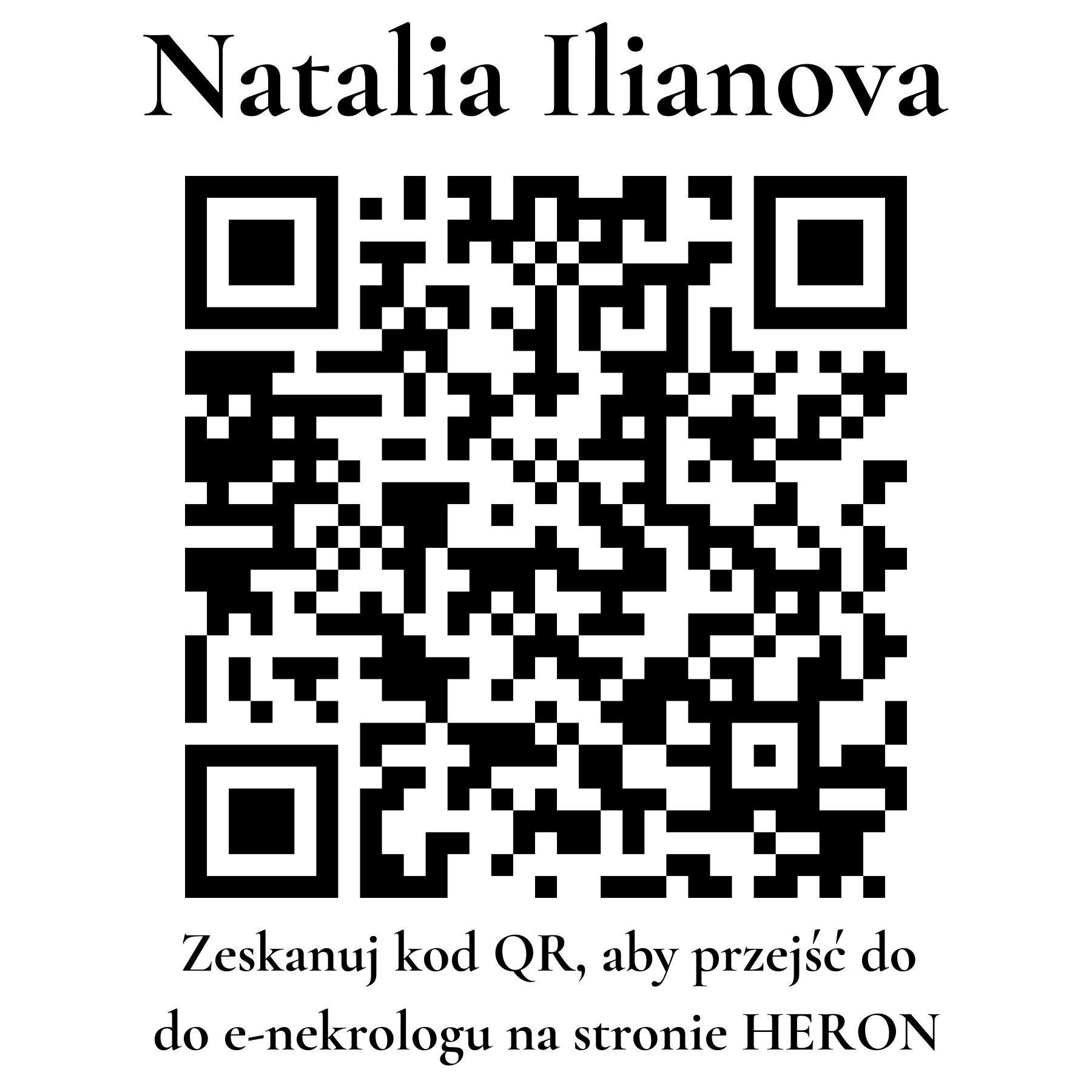 Kod QR do nekrologu Natalia Ilianova Kod QR do nekrologu Natalia Ilianova