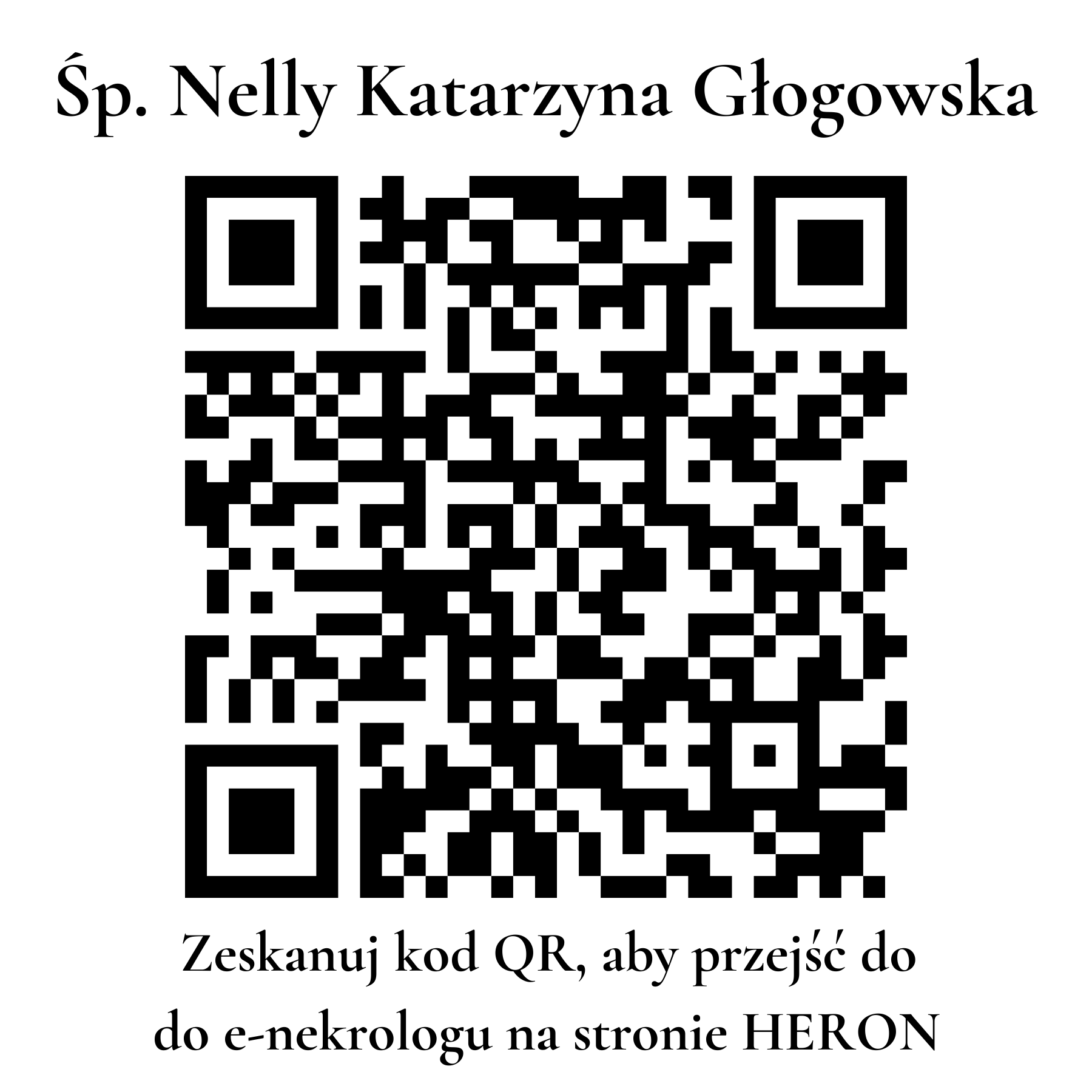 Kod QR do nekrologu Nelly Katarzyna Głogowska