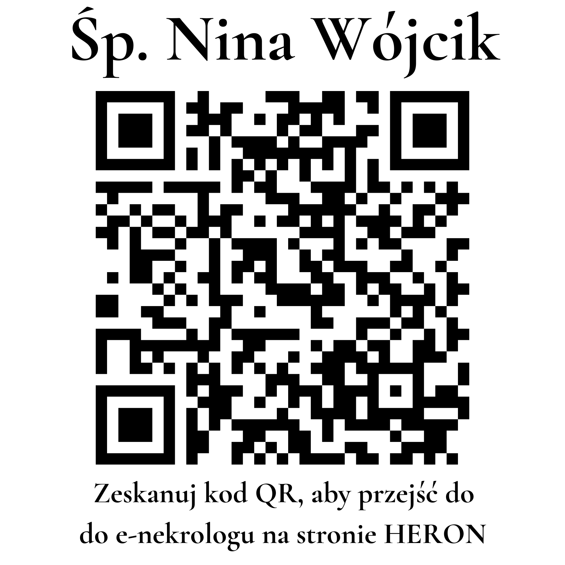 Kod QR do nekrologu Nina Wójcik