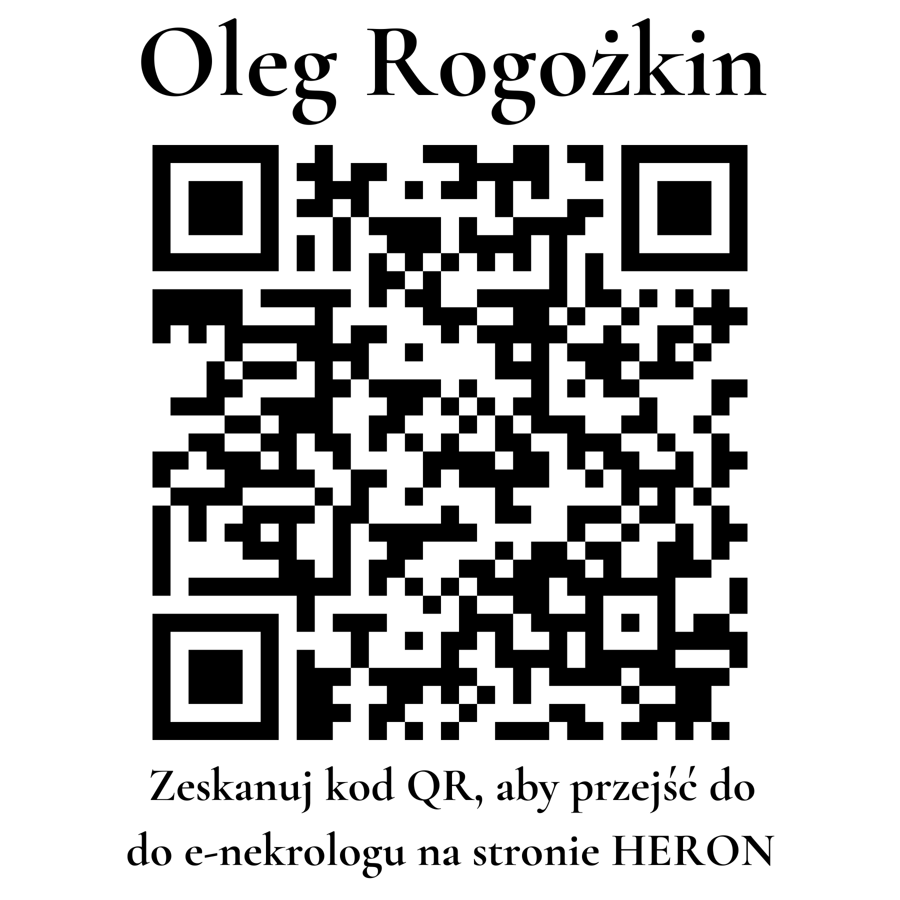 Kod QR do nekrologu Oleg Rogożkin