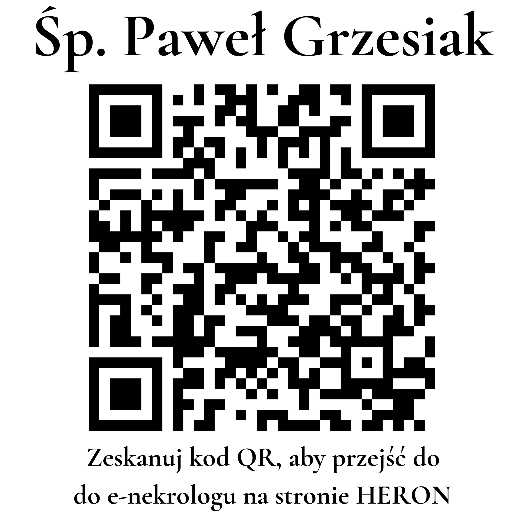 Kod QR do nekrologu Paweł Grzesiak