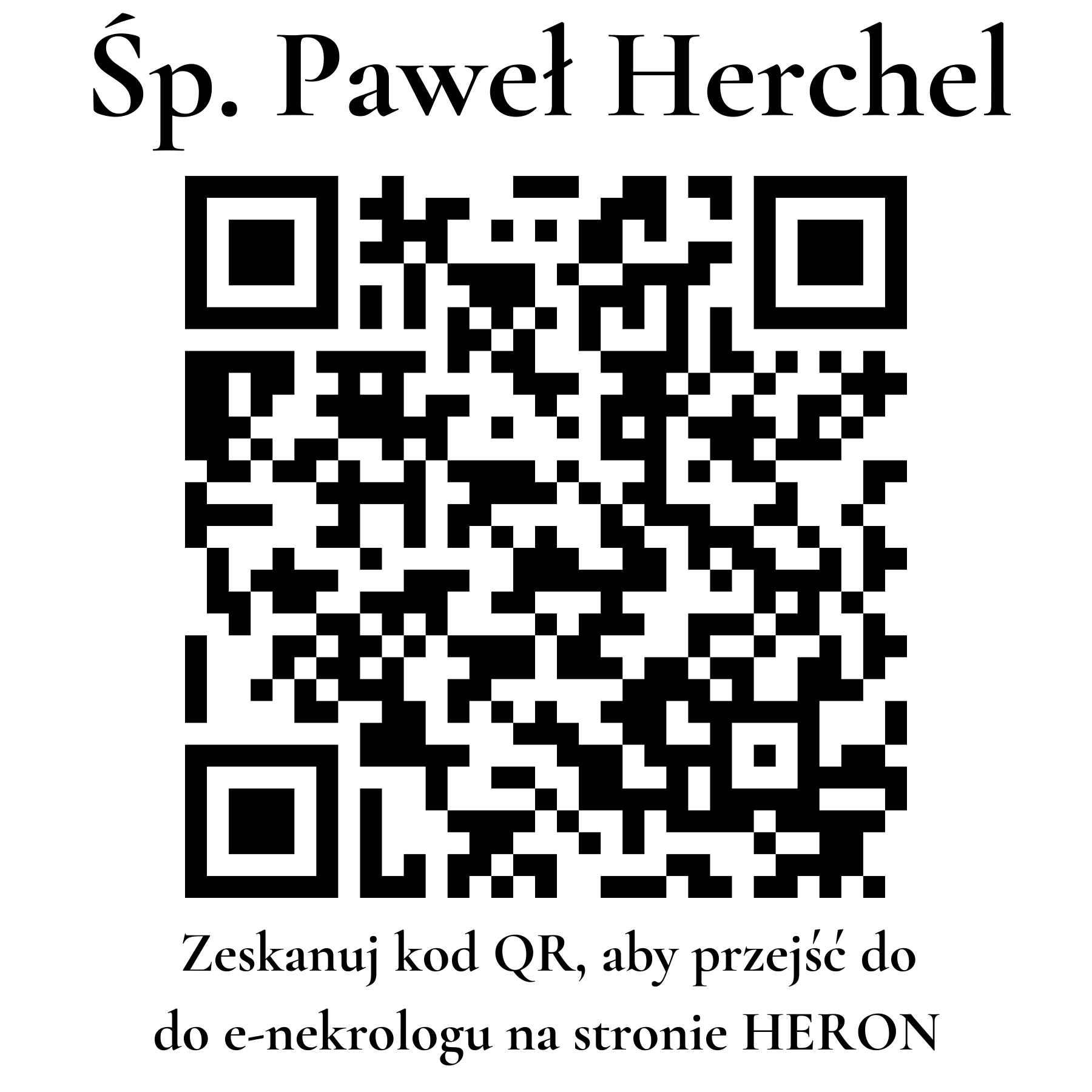Kod QR do nekrologu Paweł Herchel