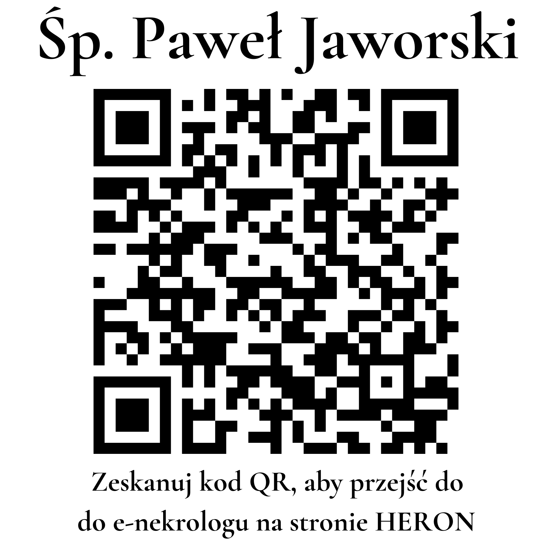 Kod QR do nekrologu Paweł Jaworski