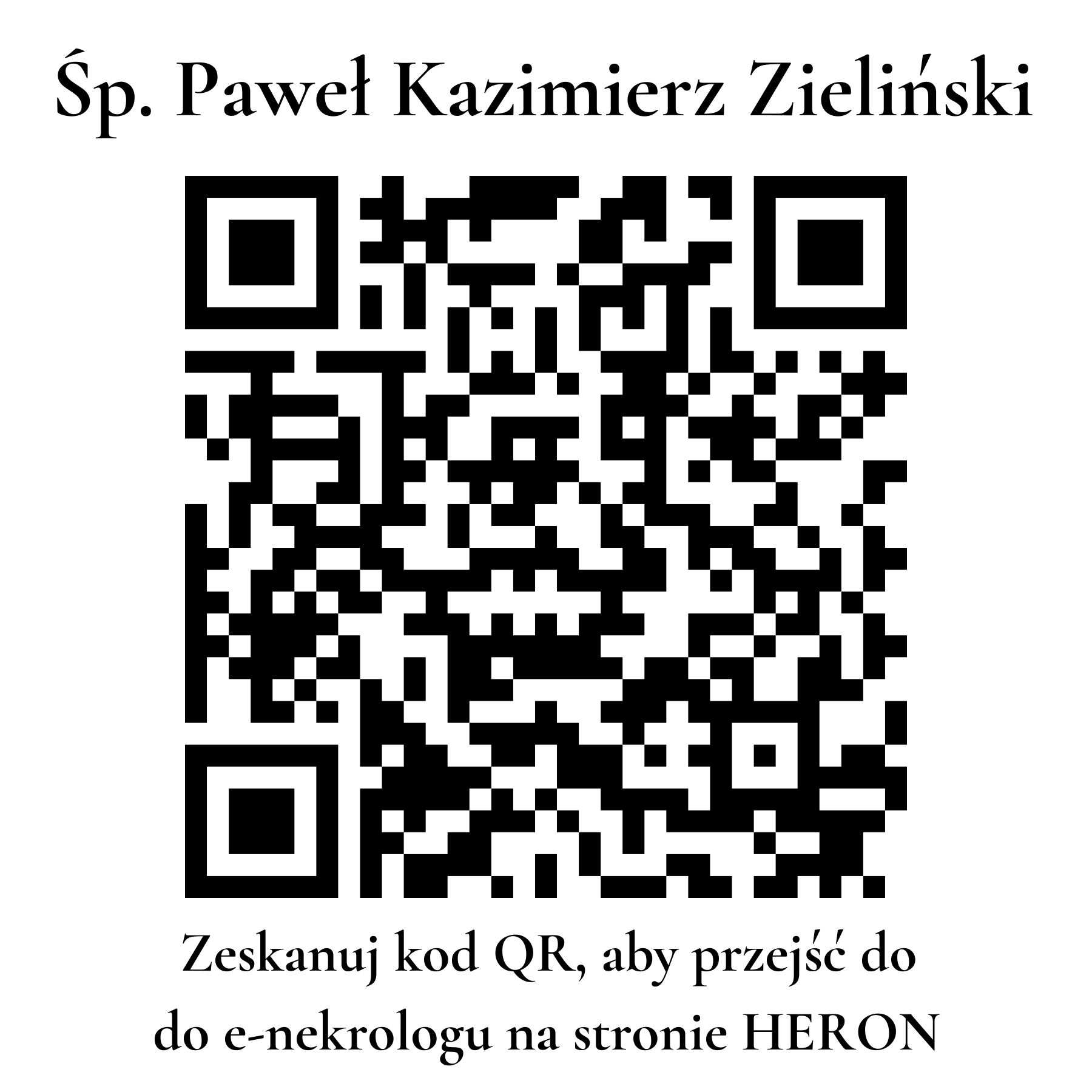 Kod QR do nekrologu Paweł Kazimierz Zieliński