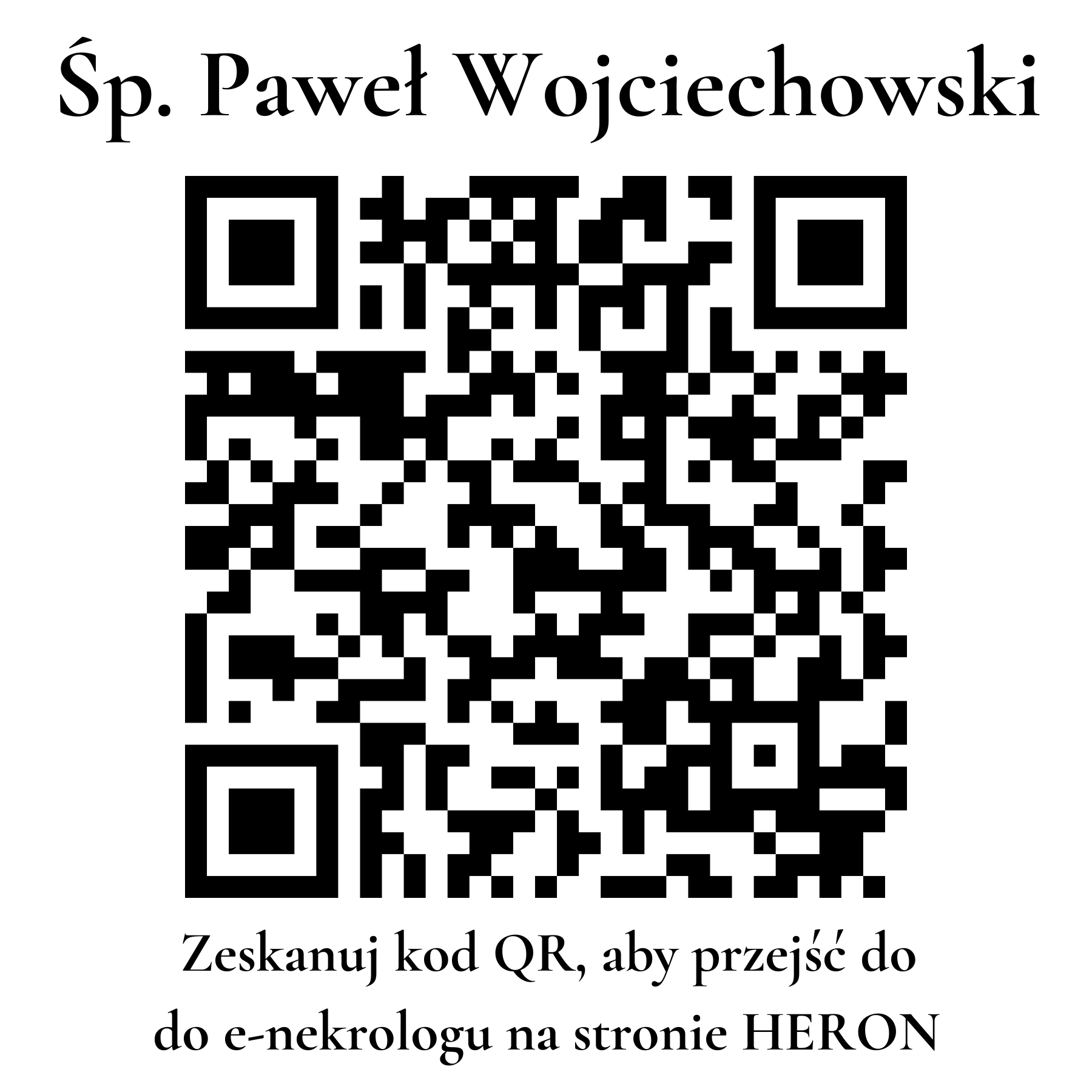 Kod QR do nekrologu Paweł Wojciechowski