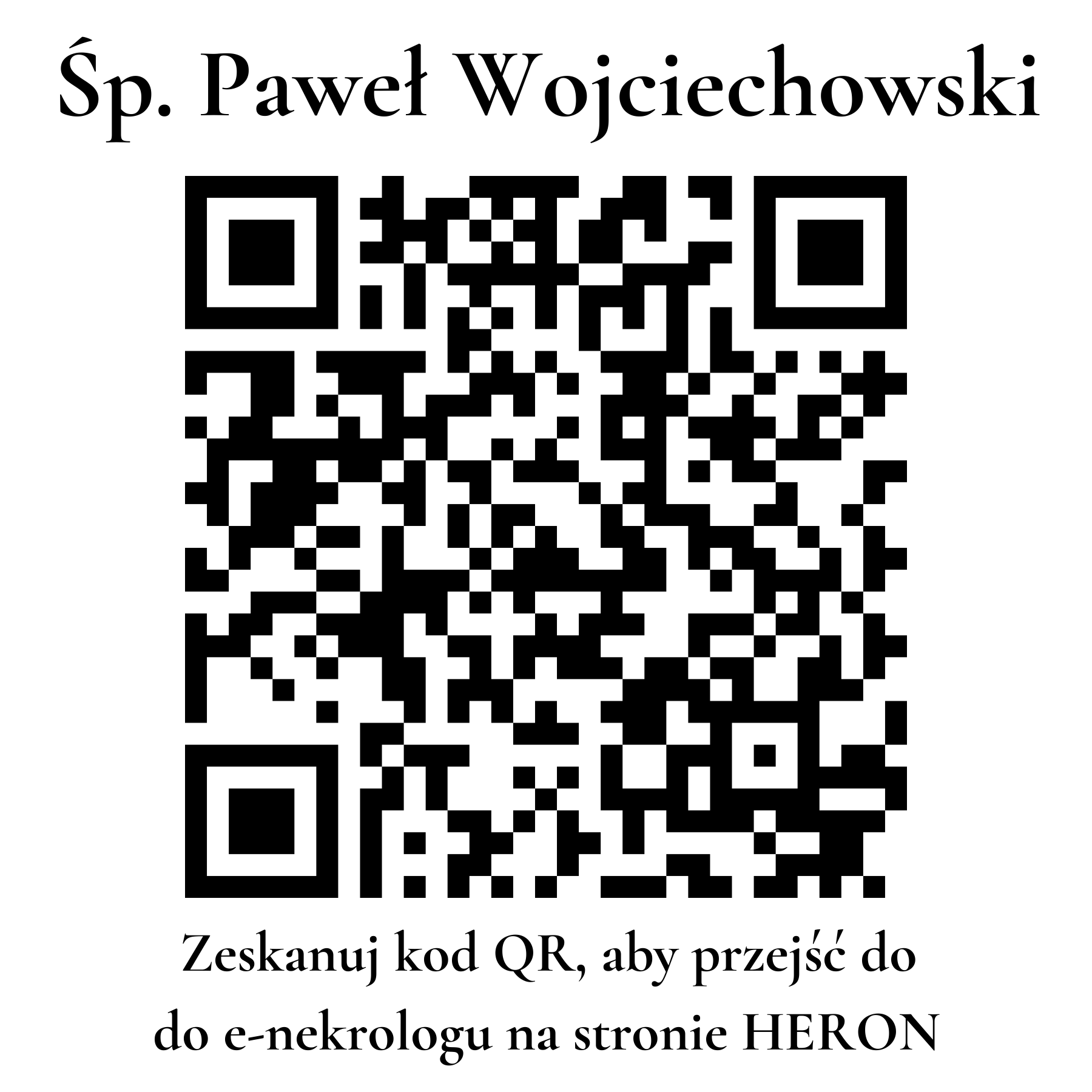 Kod QR do nekrologu Paweł Wojciechowski Kod QR do nekrologu Paweł Wojciechowski
