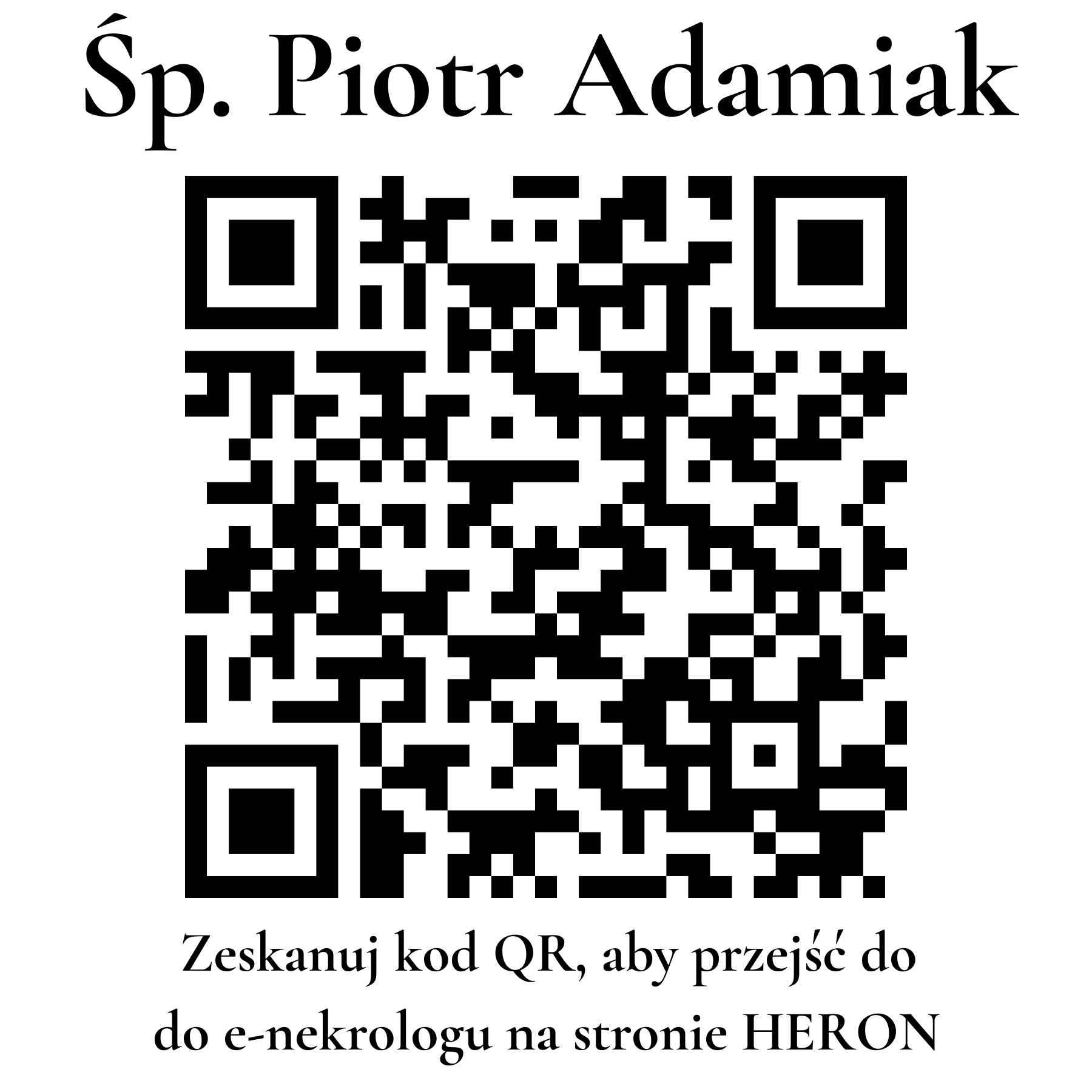 Kod QR do nekrologu Piotr Adamiak