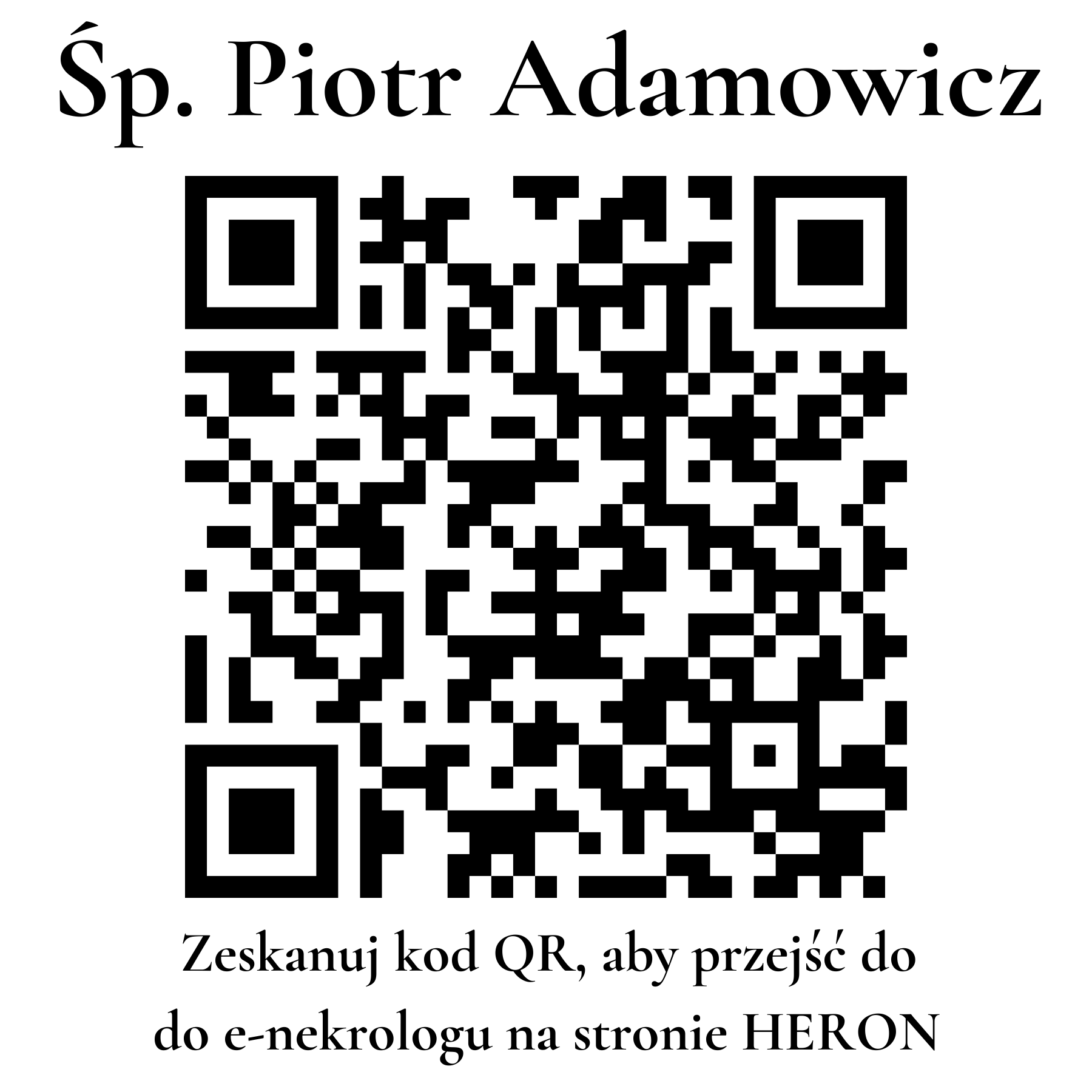 Kod QR do nekrologu Piotr Adamowicz Kod QR do nekrologu Piotr Adamowicz